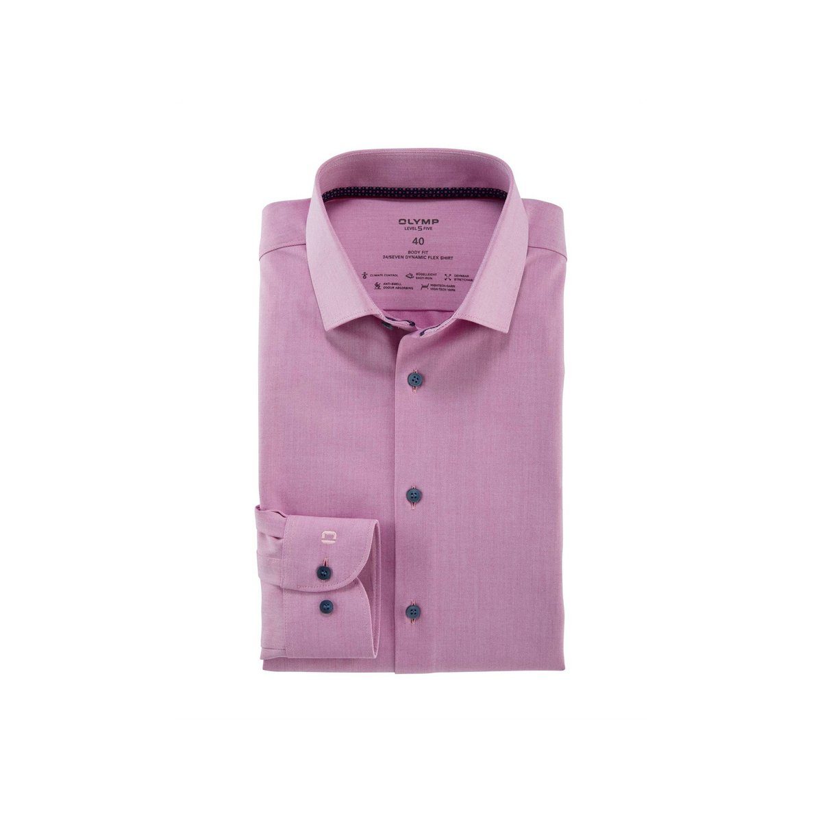 Level Langarmhemd fuchsia (1-tlg)