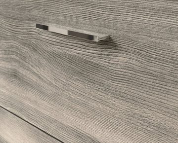 xonox.home Badmöbel-Set York, (Komplett-Set in grau Rauchsilber, hängend, Breite 130 - 160 cm), mit Waschbecken