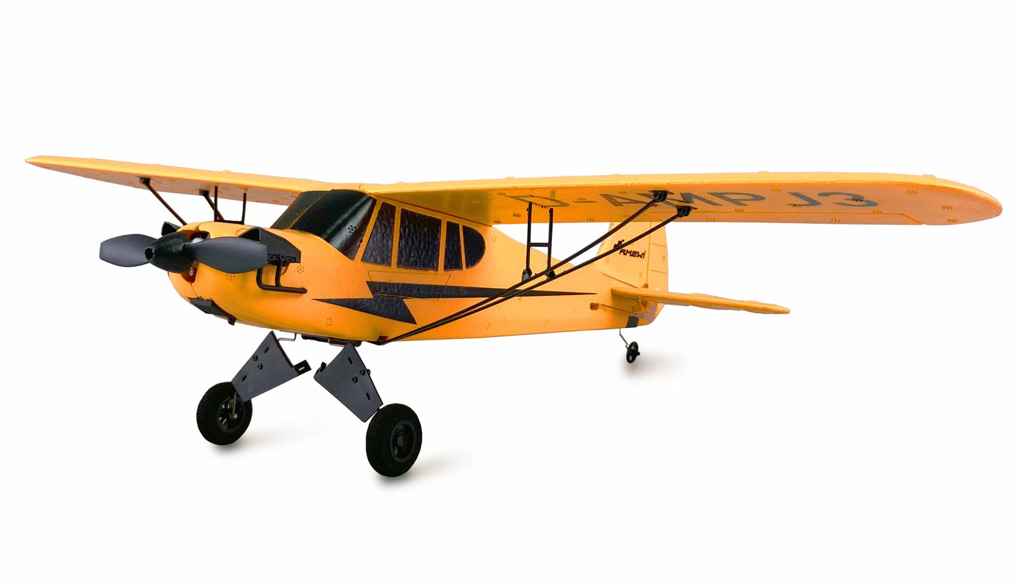 Amewi RC-Bagger Amewi RC Flugzeug Piper J-3 Cup rot/weiß, 3-Kanal RTF, Gyro, Mode 2