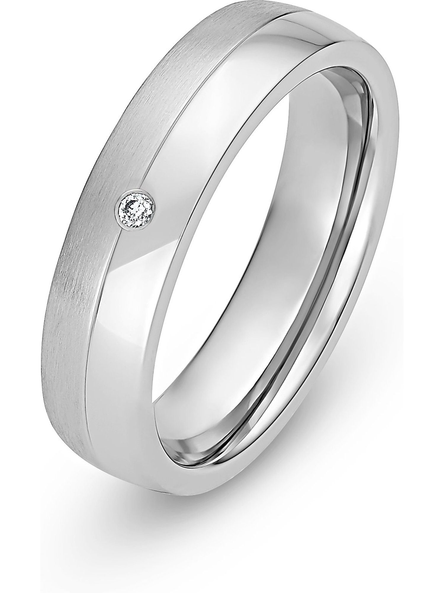Fingerring CHRIST Damen-Damenring Edelstahl 1 Zirkonia