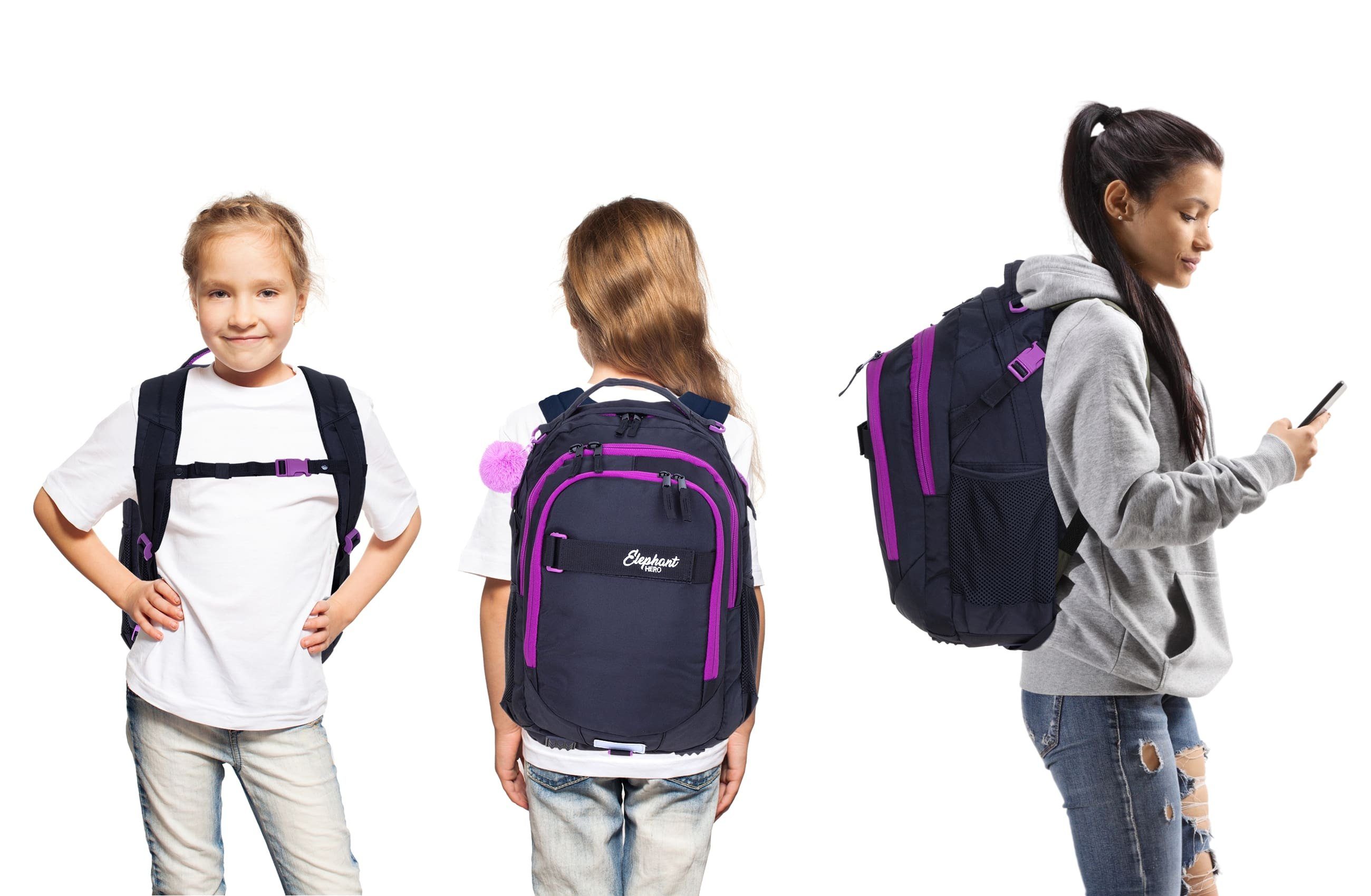 ELEPHANT Schulrucksack Hero Signature Schultasche (2 Teile Set), Rucksack + Mäppchen Box