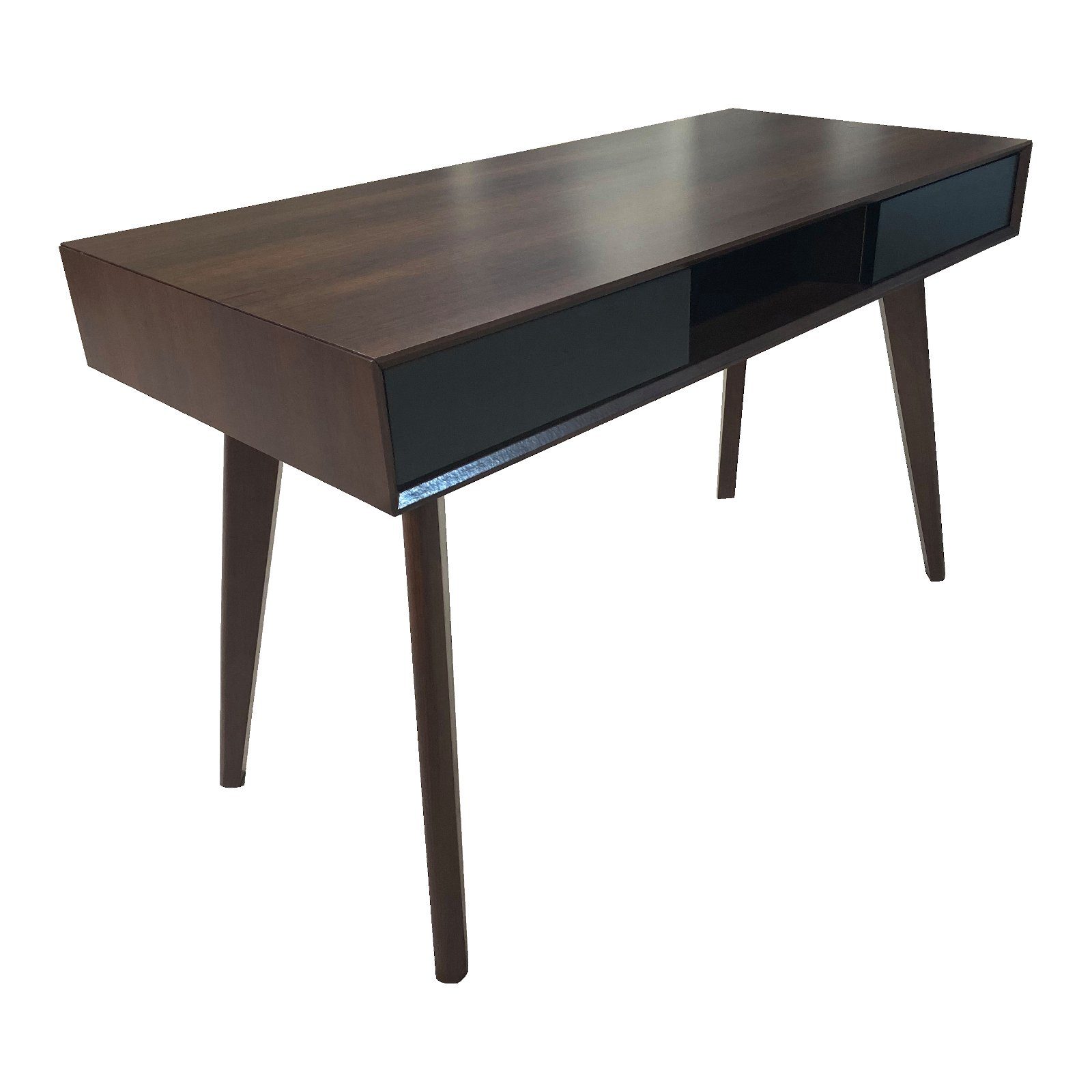 SVITA Schreibtisch RETRO (1-St), Nussbaum-Optik, mit Schubladen, Retro-Look günstig online kaufen