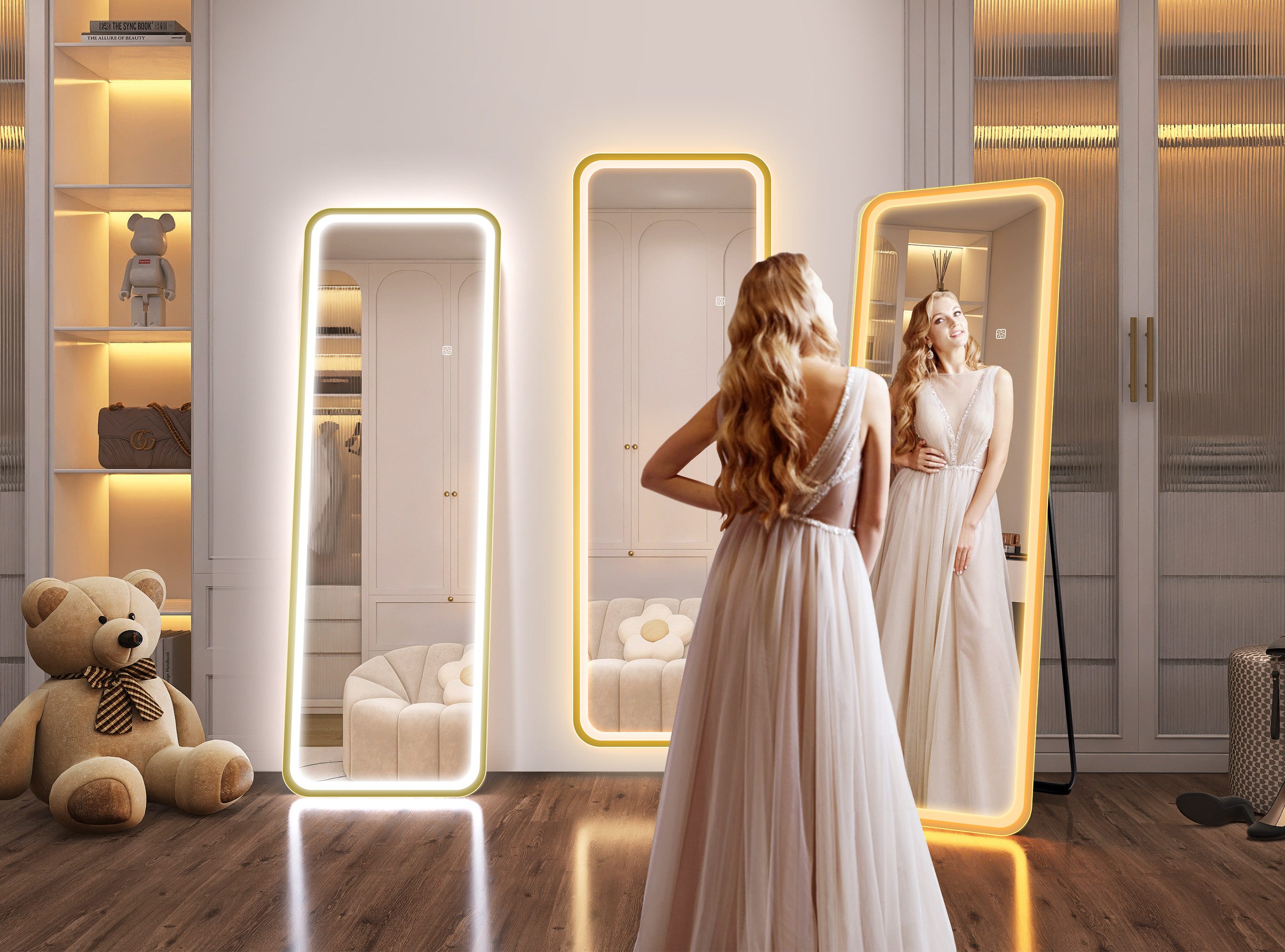 STARLEAD Standspiegel LED-Ganzkörperspiegel 150x50 cm, dimmbarer günstig online kaufen