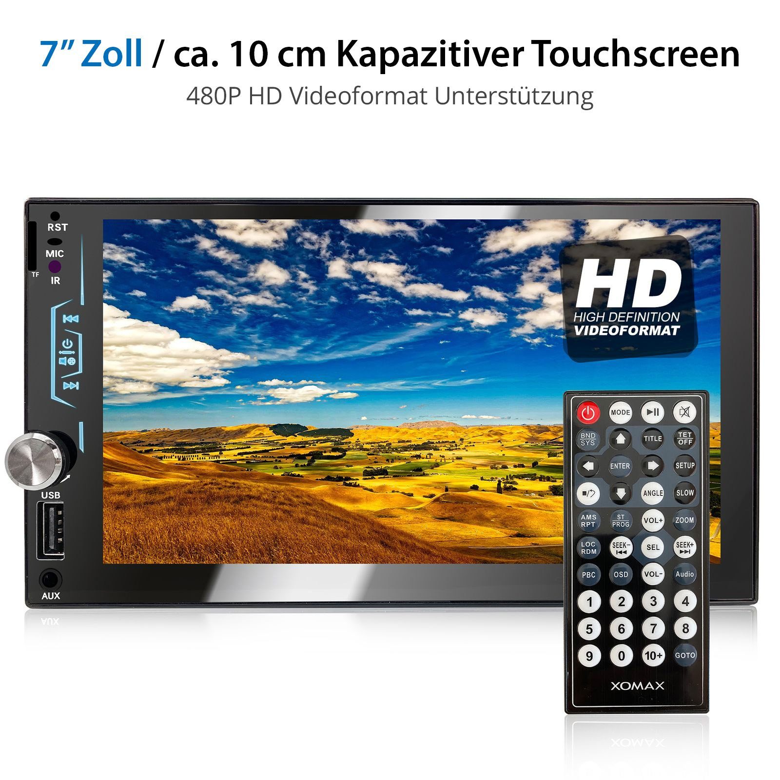 XOMAX XM 2V783 Autoradio mit 7 Zoll Bildschirm Bluetooth USB SD 2 DIN Autoradio