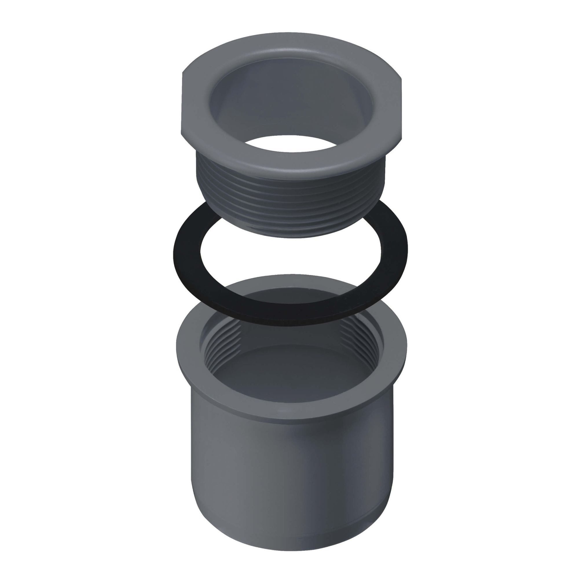 INEFA Dachrinne PVC Ablaufstutzen zum Schrauben für Kastenrinne, DN 50 / NW 68, Schraubstutzen aus PVC-U, einfache Montage, Made in Germany