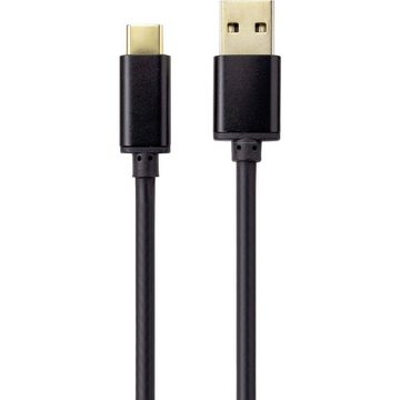 Renkforce USB-A auf USB-C™-Kabel, unidirektional, 1.8 m USB-Kabel, beidseitig verwendbarer Stecker