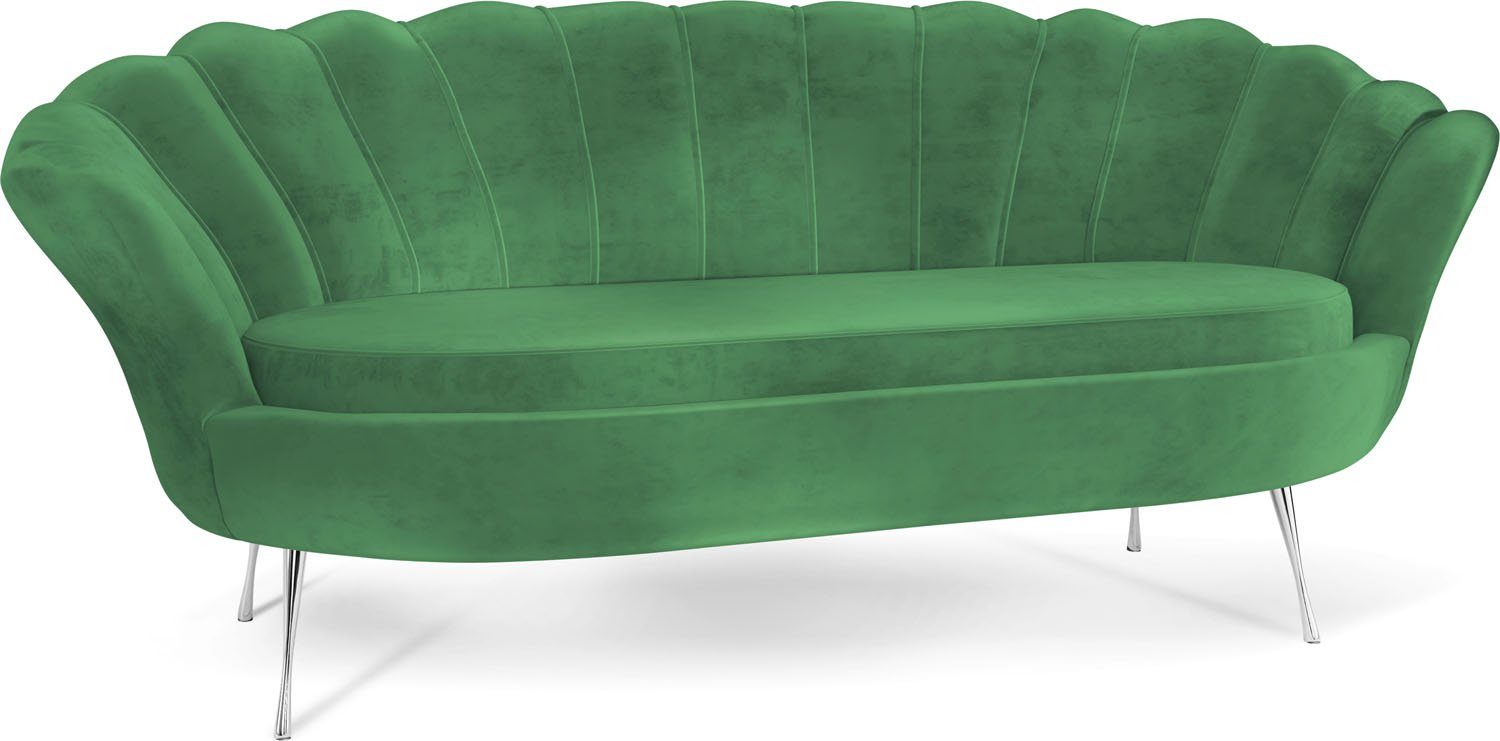 WFL GROUP Sofa Muschel, Samt 3-Sitzer günstig online kaufen