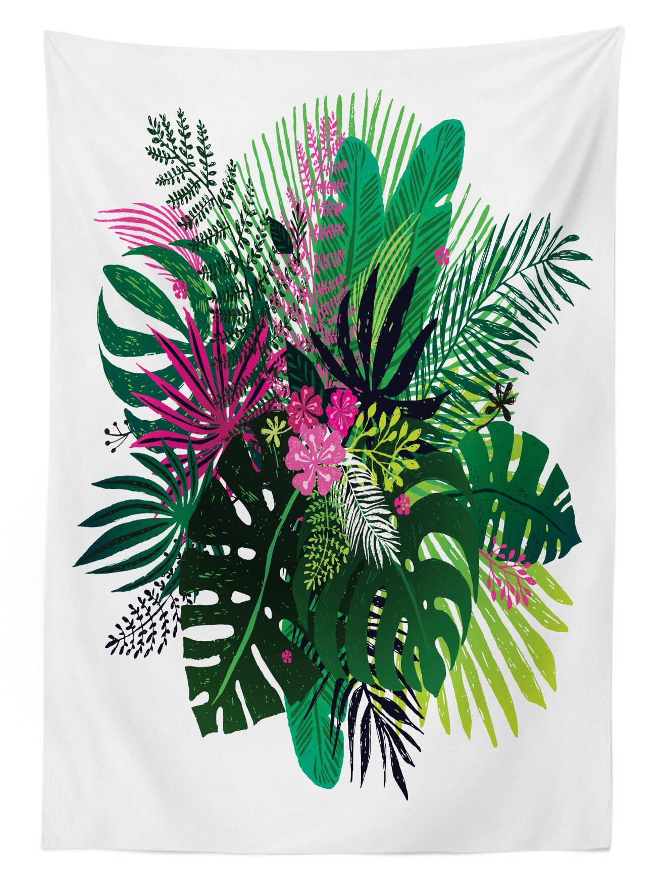 Klare exotische Bereich Farben, Blumenstrauß Für Abakuhaus Außen den Waschbar Philodendron Farbfest Tischdecke geeignet