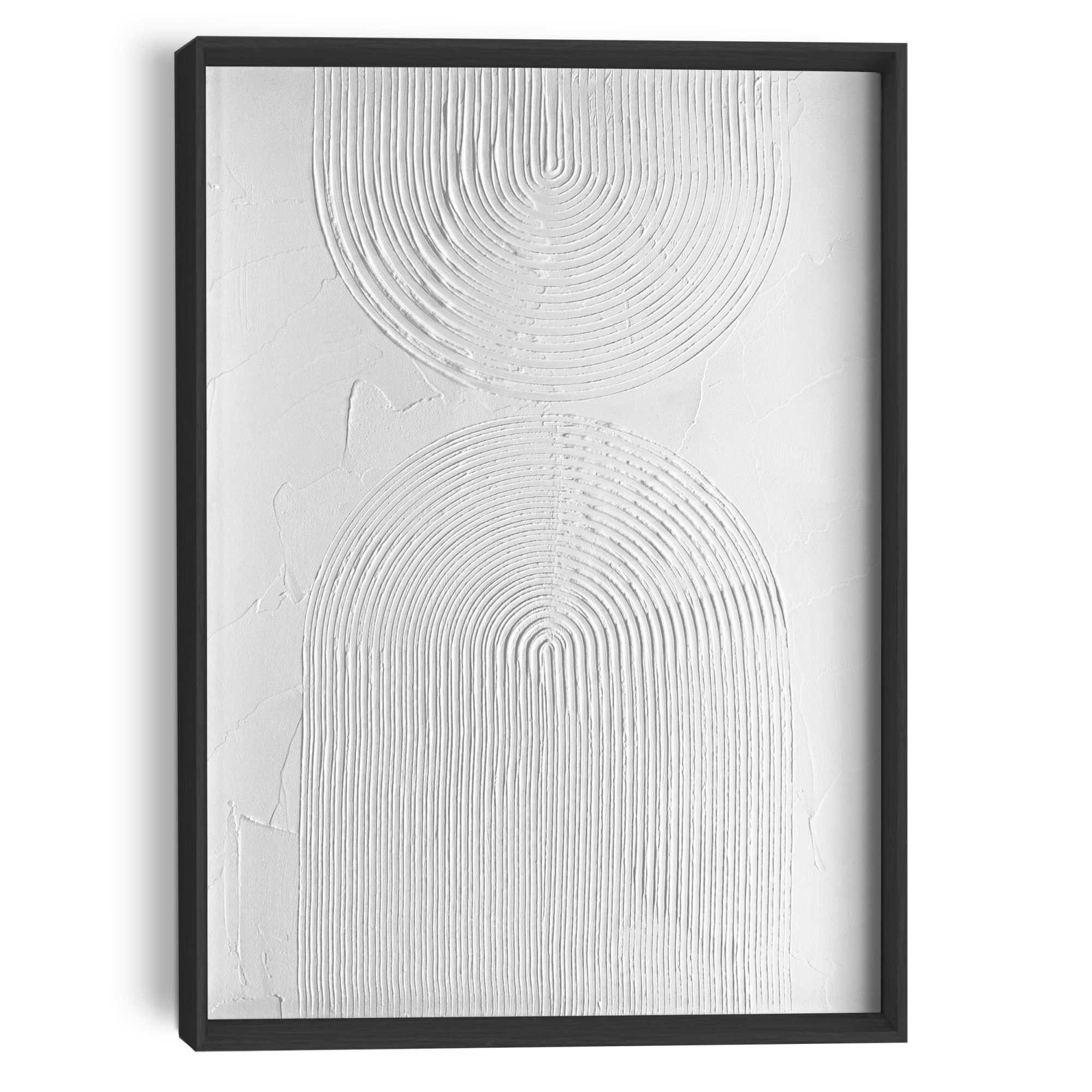 Reinders! Wandbild Reliefbögen, Wohnzimmer - Schwarz-Weiß - MDF - Abstrakt - 30x40 cm