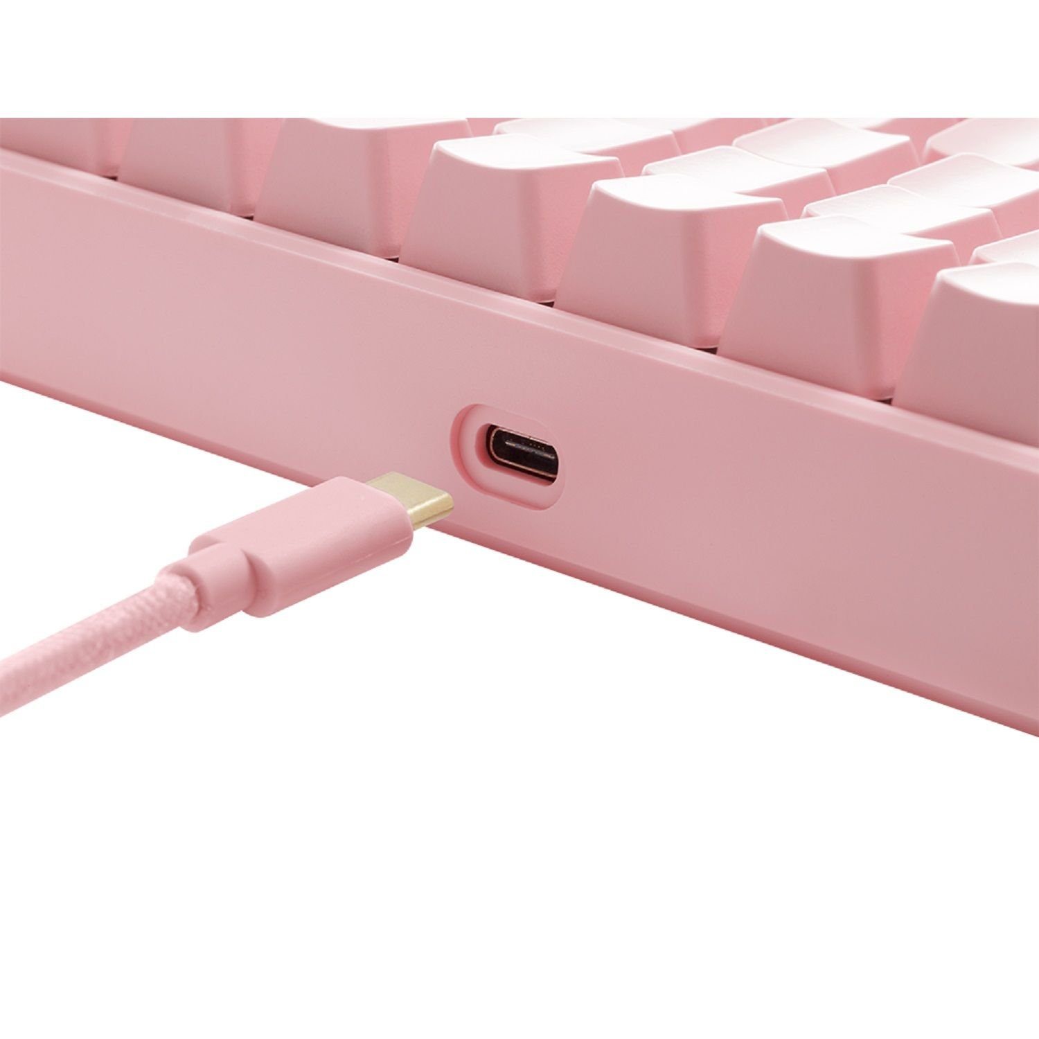 Drahtlose rosa, RGB-Beleuchtung, inkl. pink Herstellergarantie) Jahre Tastatur / (mit Gaming Deutsches 5 DELTACO Mechanische Layout Gaming-Tastatur