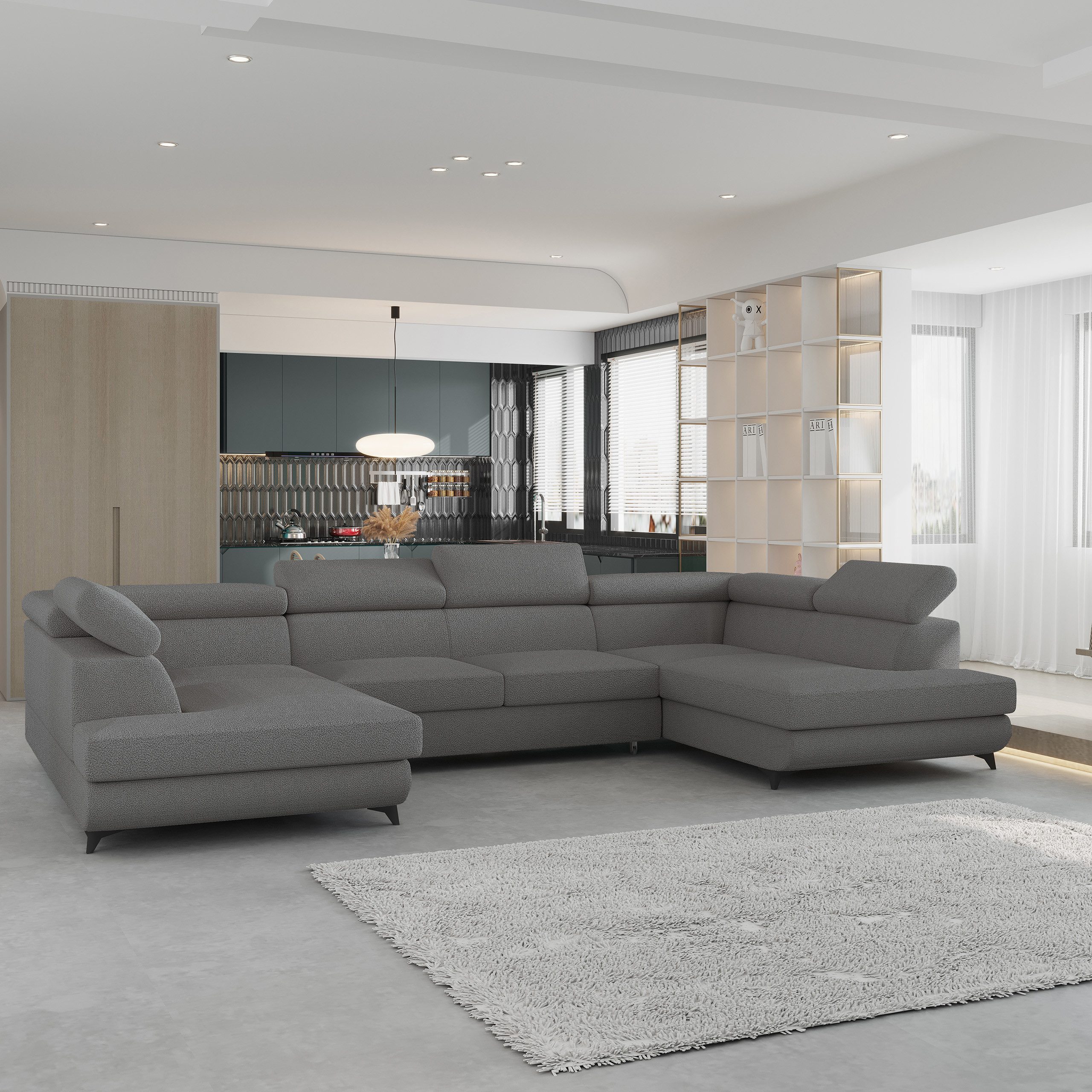 Masseno Ecksofa VINTESSA mit Schlaffunktion U-Form, Sofa mit Bettkasten