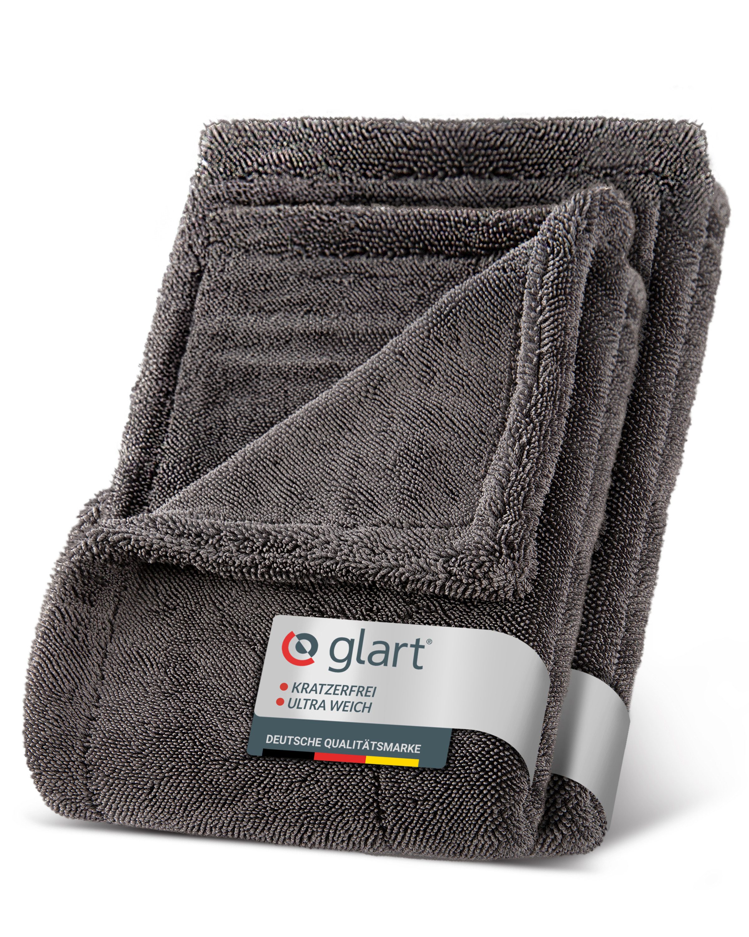 Glart 44TW68 Set Twist Mikrofasertücher Auto Trockentuch XXL 80x55, 60x40cm Mikrofasertuch (80% Polyester, 20% Nylon, 40x60 cm)