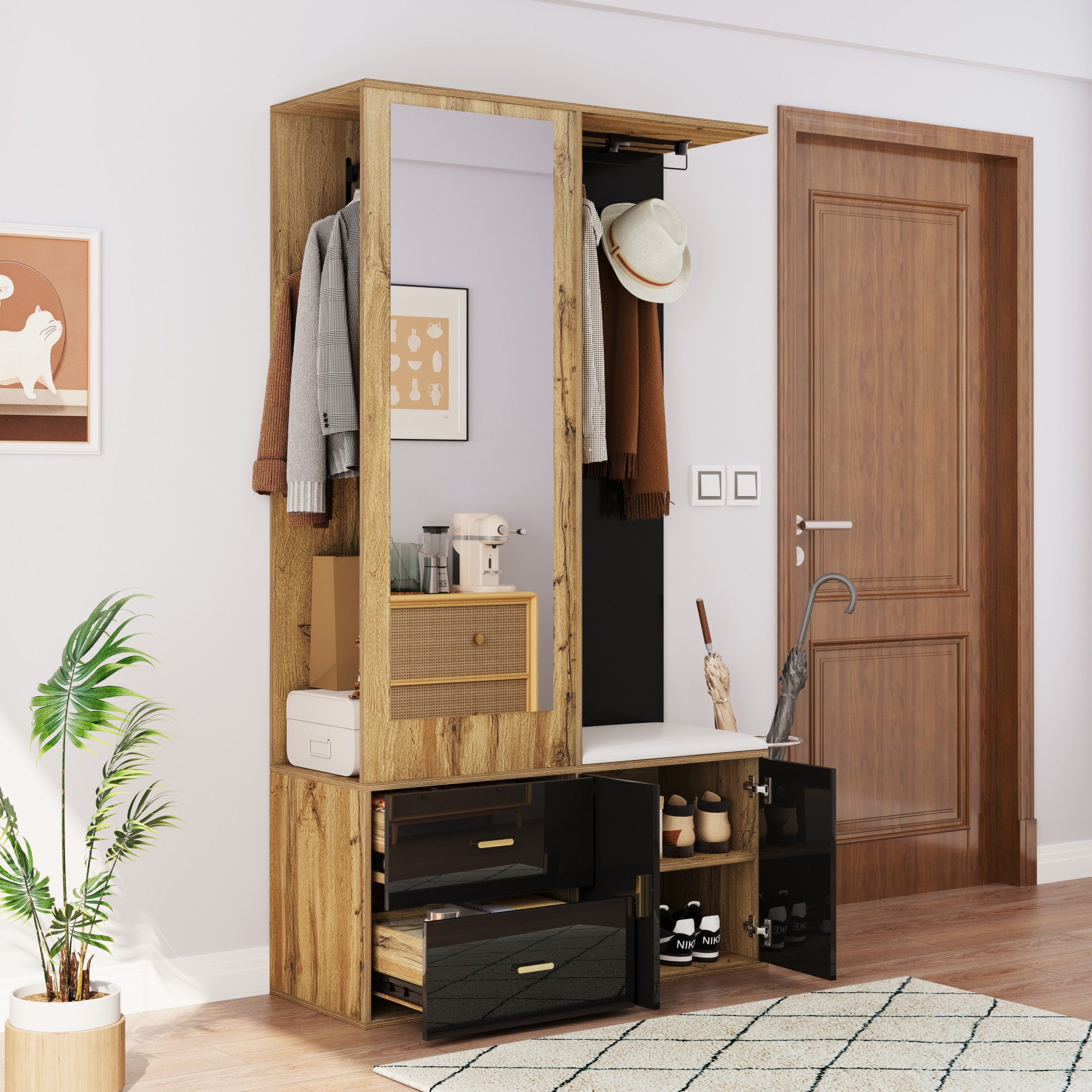 Furnishings Home Buffet Beistellschrank Kleiderschrank Spiegelschrank günstig online kaufen