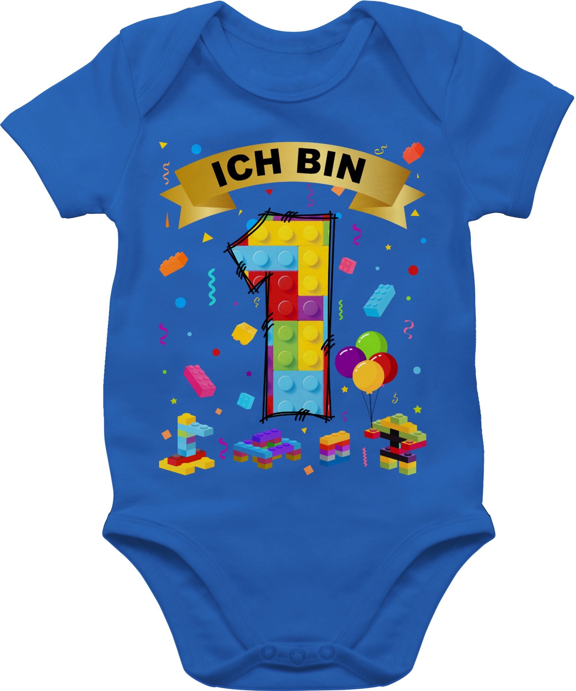 Shirtracer Shirtbody Ich bin 1 Bausteine 1. Geburtstag
