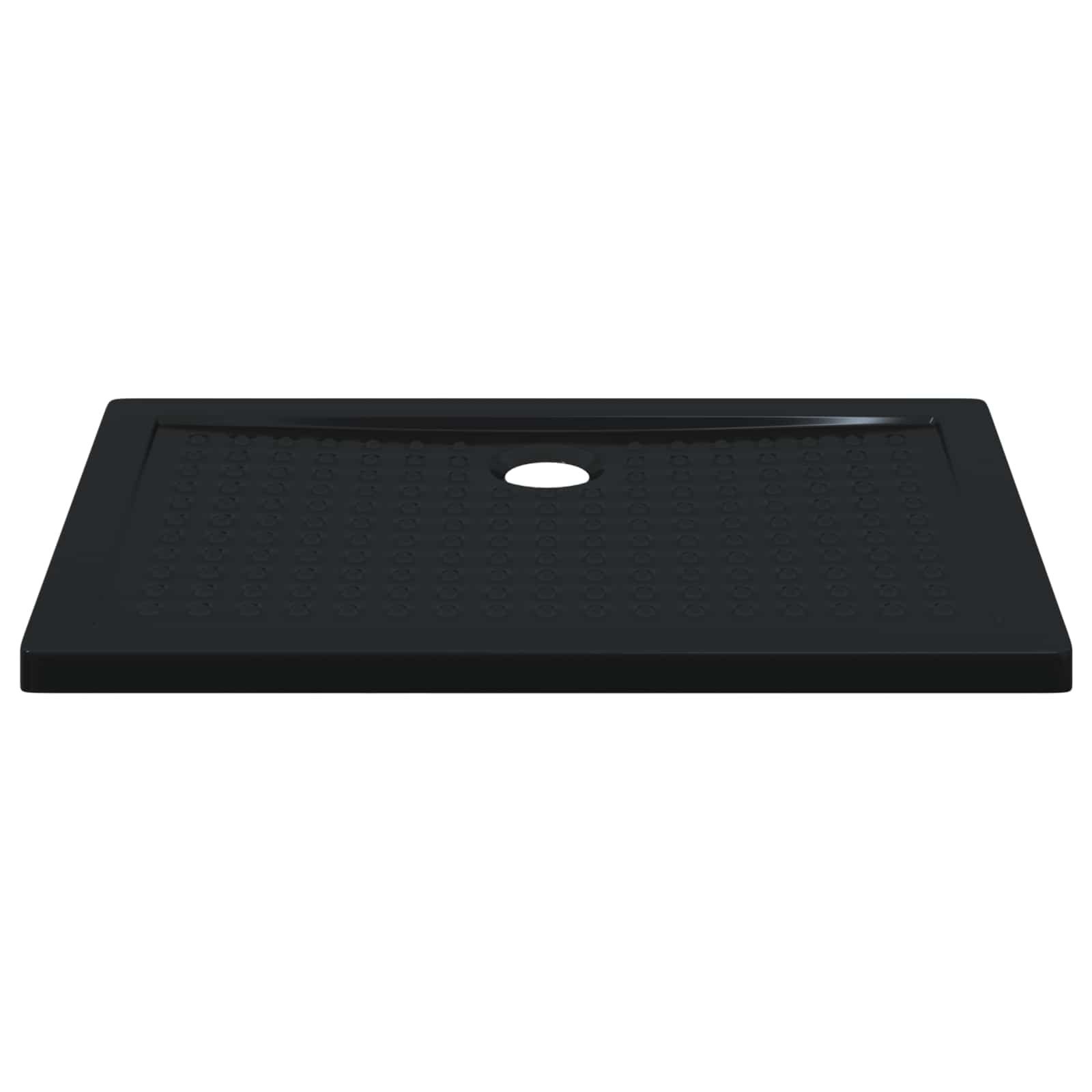 vidaXL Duschwanne Duschbodenablage mit Punkten 100 x 70 x 4 cm ABS Schwarz, Rechteckig, 1-St.