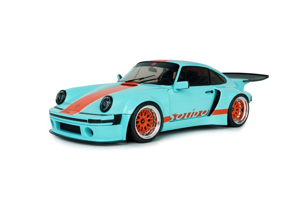 Solido Modellauto Porsche 911 KS-R Khyzyl Saleem 2026 hellblau orange, Maßstab 1:18