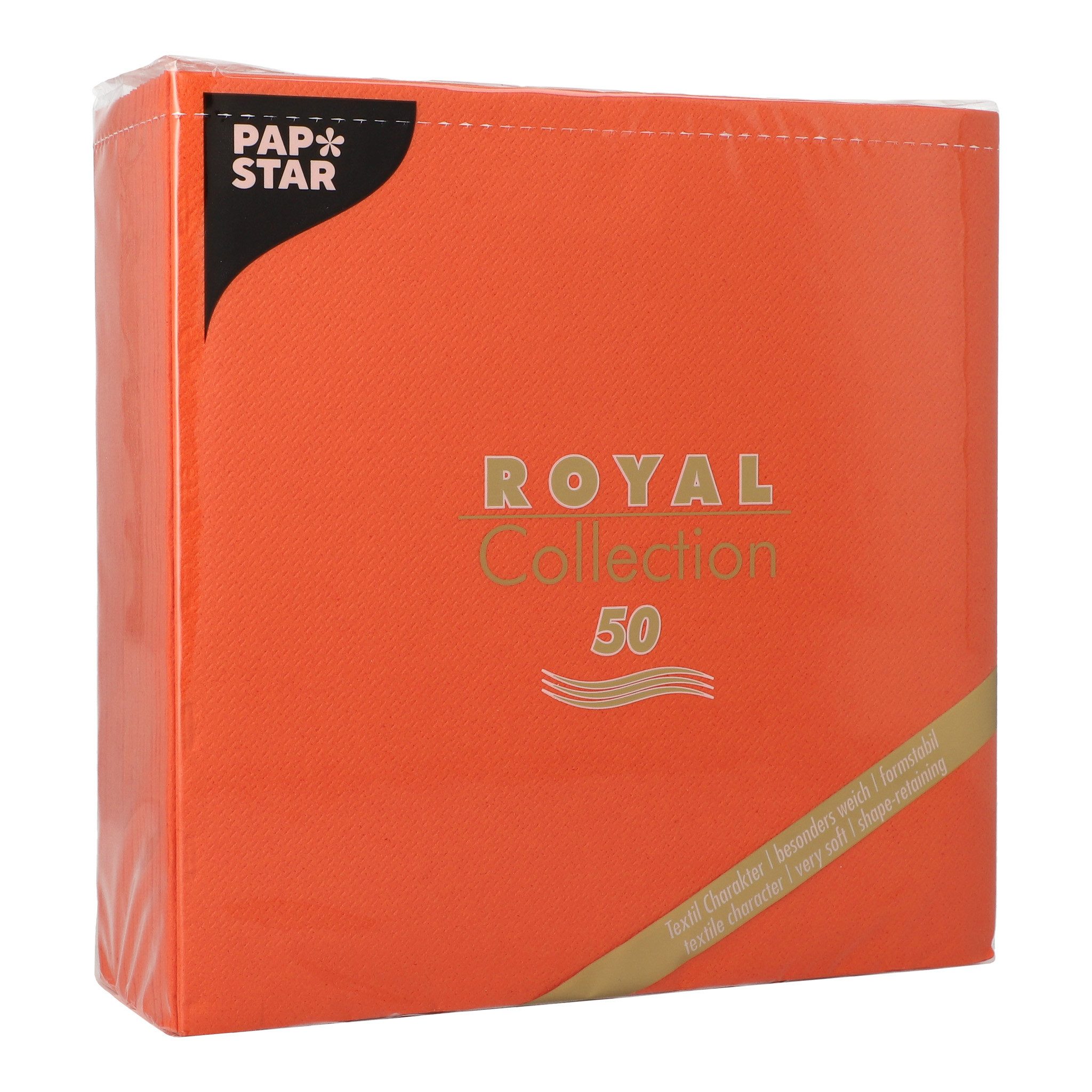 PAPSTAR Papierserviette, Servietten stoffähnlich 40x40cm Royal Collection 50 Stück Nektarine