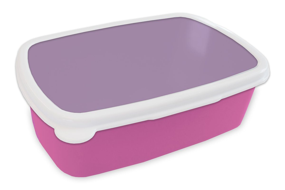 MuchoWow Lunchbox Innenbereich - Violett - Farben - Farbe - Einfarbig, Kunststoff, (2-tlg), Brotbox für Erwachsene, Brotdose Kinder, Snackbox, Mädchen, Kunststoff rosa