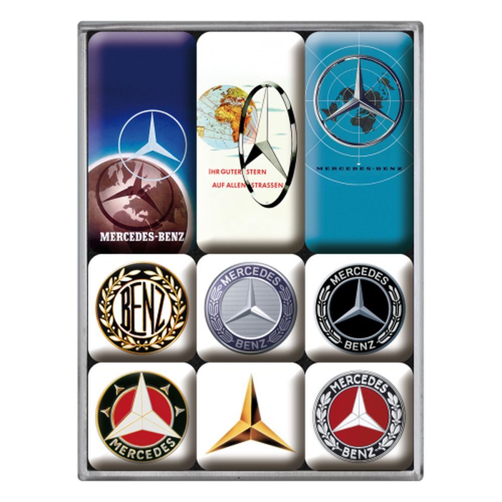Nostalgic-Art Magnet 9tlg. Magnetset - Mercedes-Benz - Logo Evolution – Bild 2 von 5
