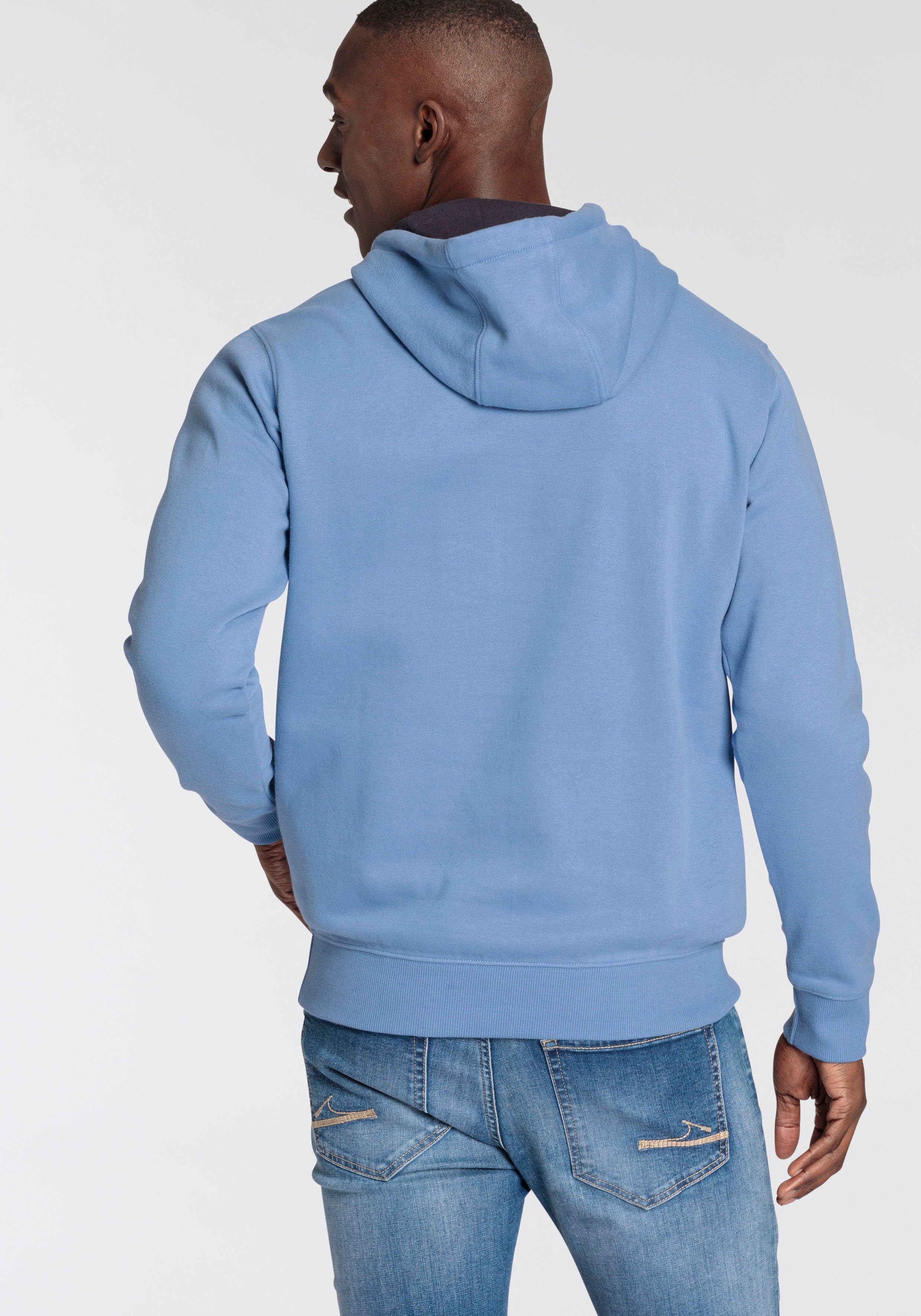 Kapuzensweatshirt DELMAO Baumwollmischung pflegleichter aus mit Print,