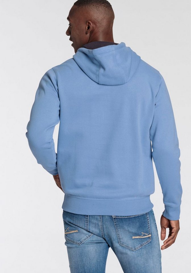 Kapuzensweatshirt aus DELMAO mit Print, pflegleichter Baumwollmischung