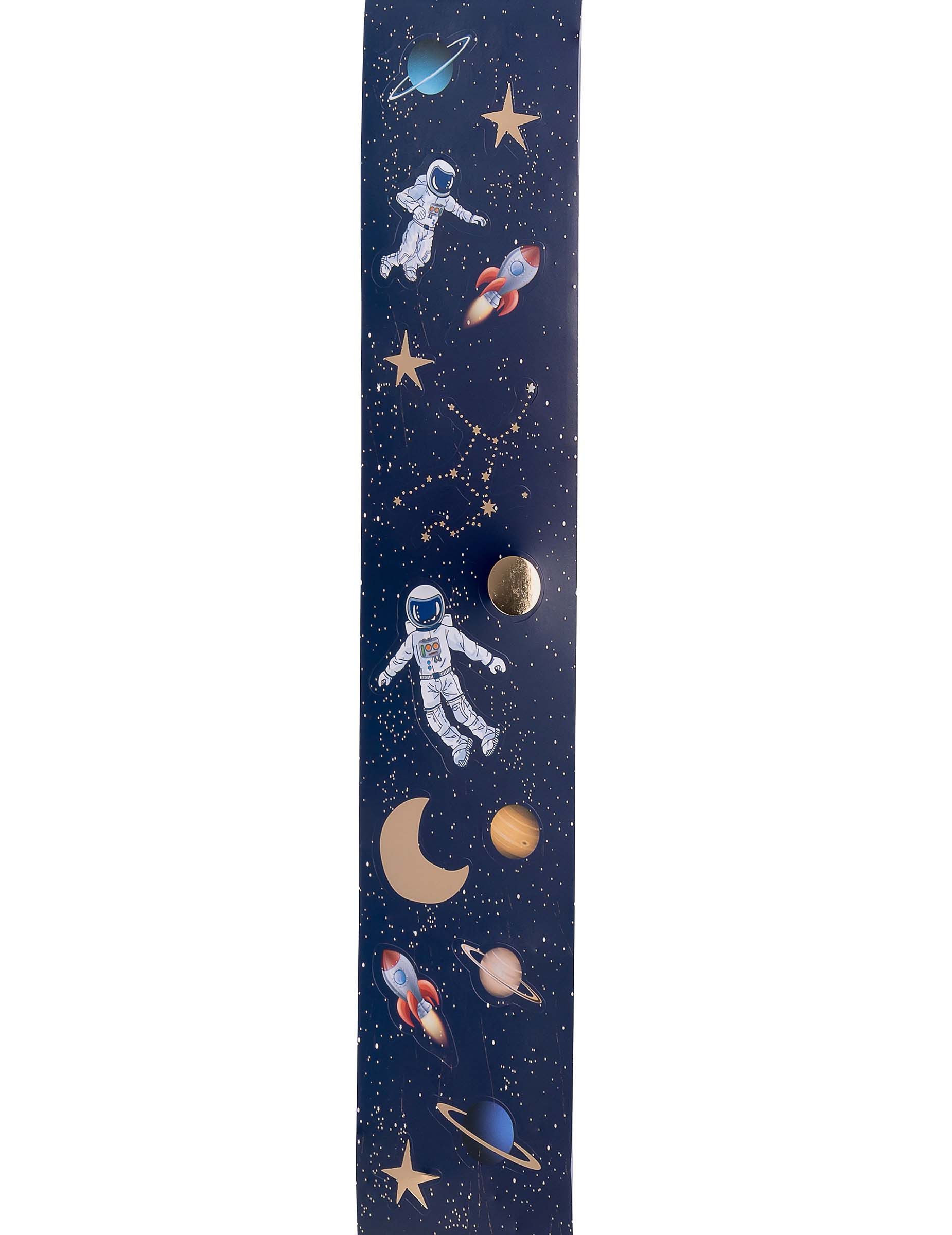 Kostüm 56 Weltraum-Sticker auf Rolle, Astronauten-Aufkleber 2-5 cm