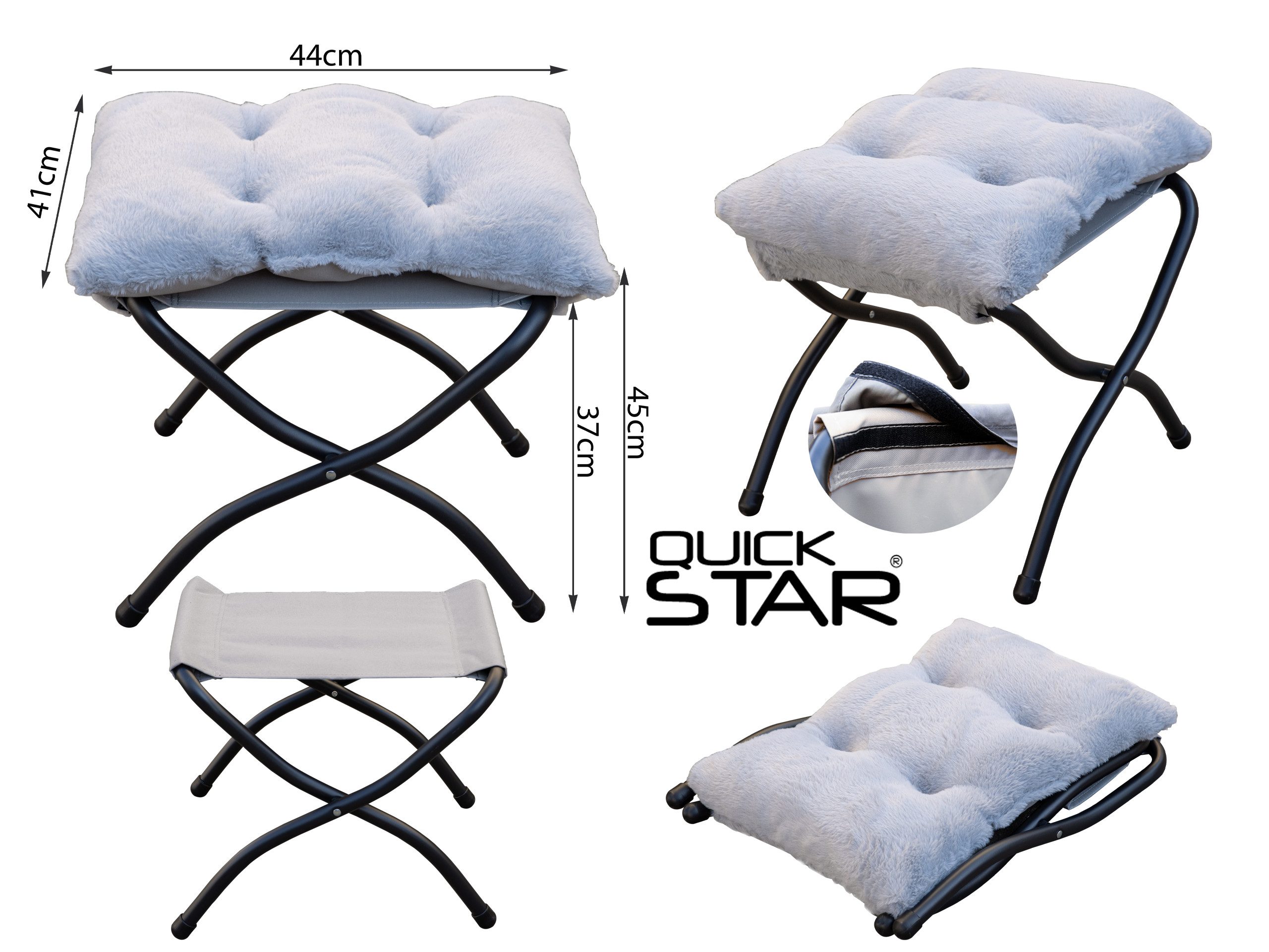 Quick Star Fußhocker Fußhocker mit Kissen (1 St), Mit Kissen