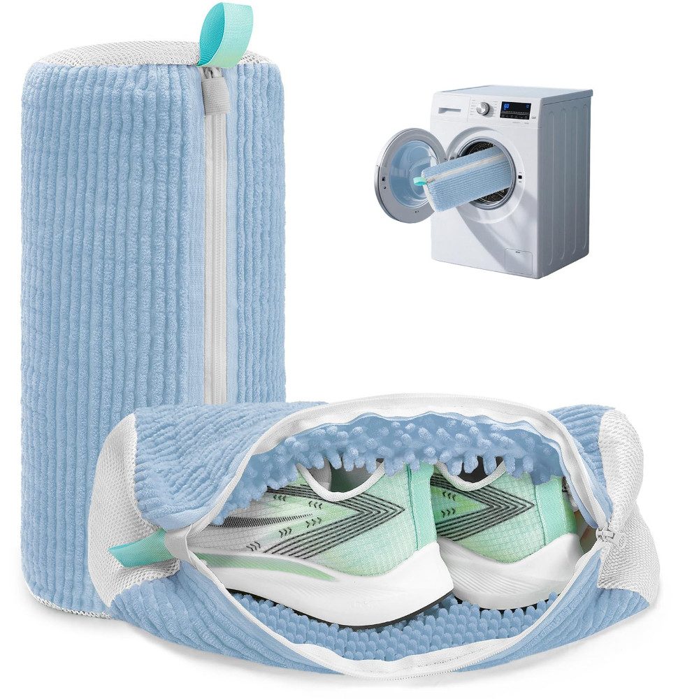 Blusmart Wäschesack Schuhwaschbeutel Waschmaschine, Wiederverwendbar (Automatische Reinigung, Plüsch Wäschesack, 2 St., 360° Reinigungsflusen), Für Schuhe, Sneaker, Tennisschuhe