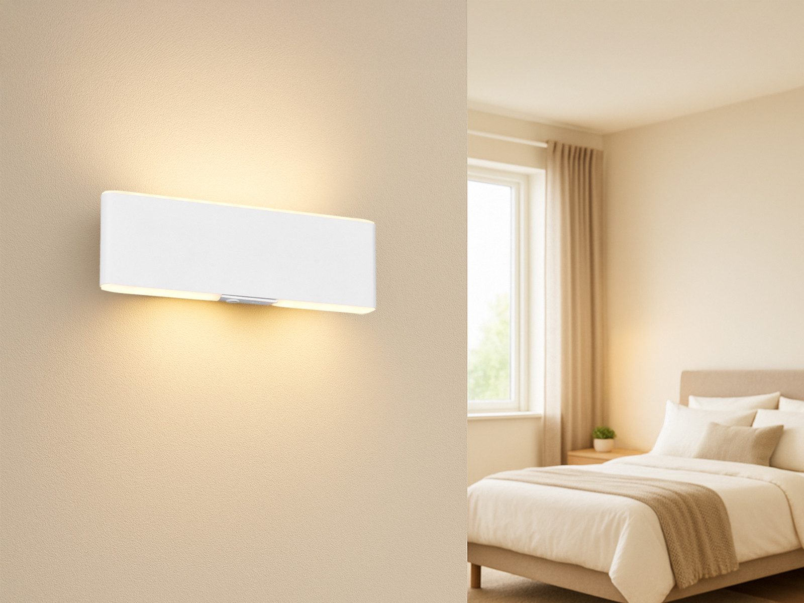 TRIO Leuchten LED Wandleuchte, Dimmfunktion Lichttemperatur einstellbar, LED fest integriert, Warmweiß, Tageslichtweiß, Innen Akku Wandlampe kabel-los ohne Strom-Anschluss, Breite 22cm