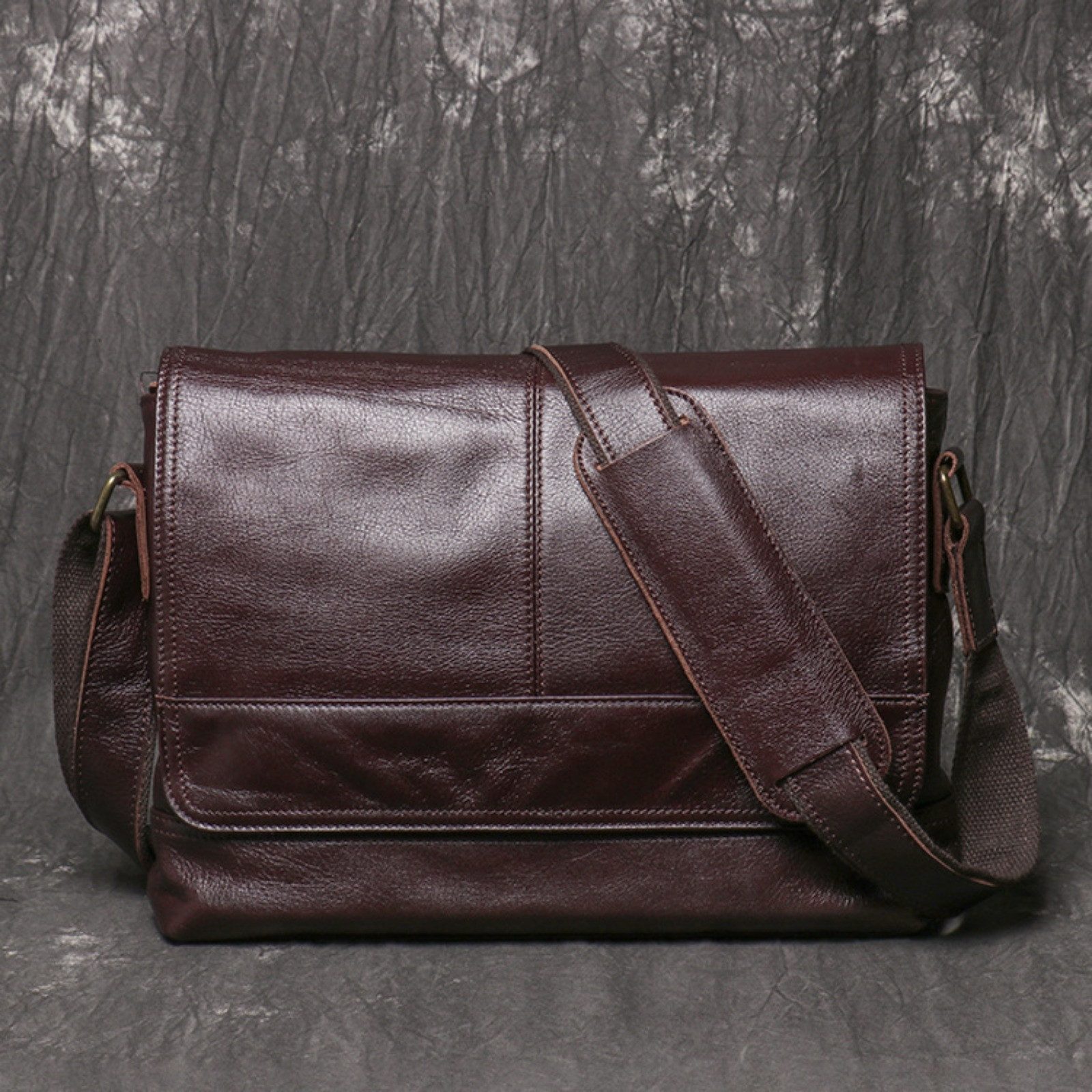 Umhängetasche Herren Leder Umhängetasche Vintage Crossbody Schultertasche Echtleder