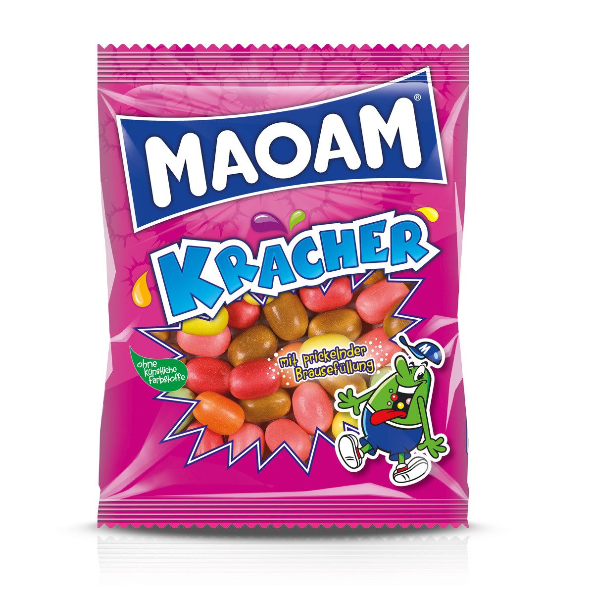 MAOAM Süßigkeit, Maoam Kracher fruchtige Kaubonbons mit Brausepulverfüllung 200g