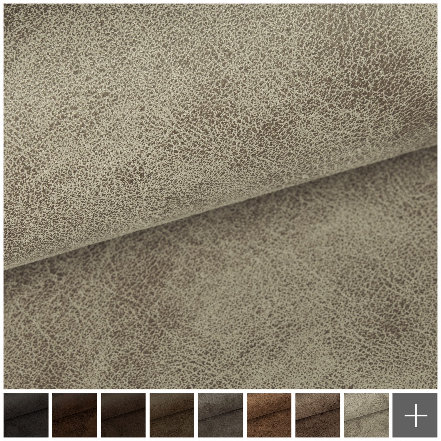 novely® Stoff exquisit ETERNITY Vintage Antiklederoptik Möbelstoff, Velours-Kunstleder, Schwer Entzündbar, Meterware, 1lfm – Bild 3 von 5