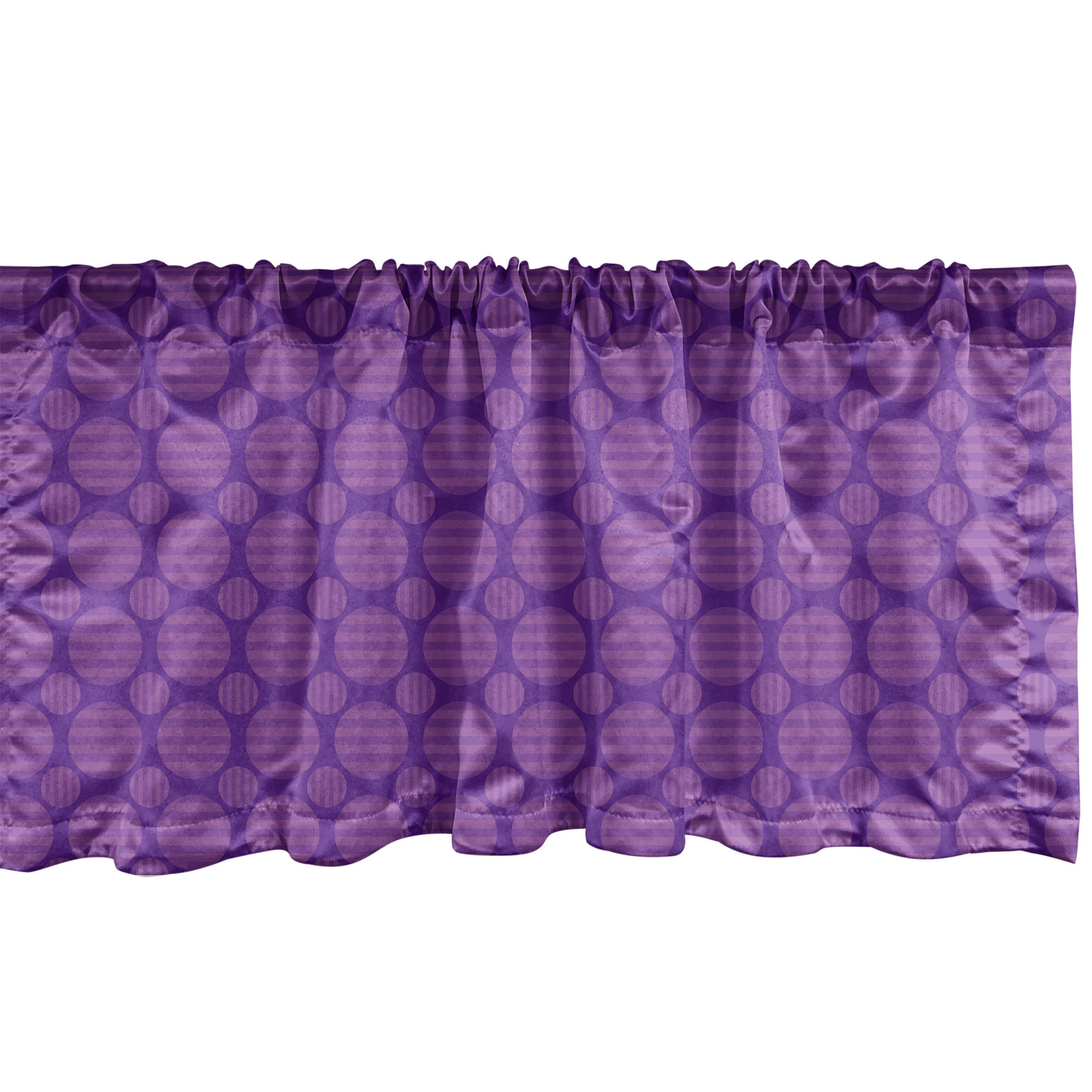Scheibengardine Vorhang Volant Microfaser, für Runden Küche Stangentasche, Abakuhaus, geometrisch Striped mit Schlafzimmer Dekor Lila