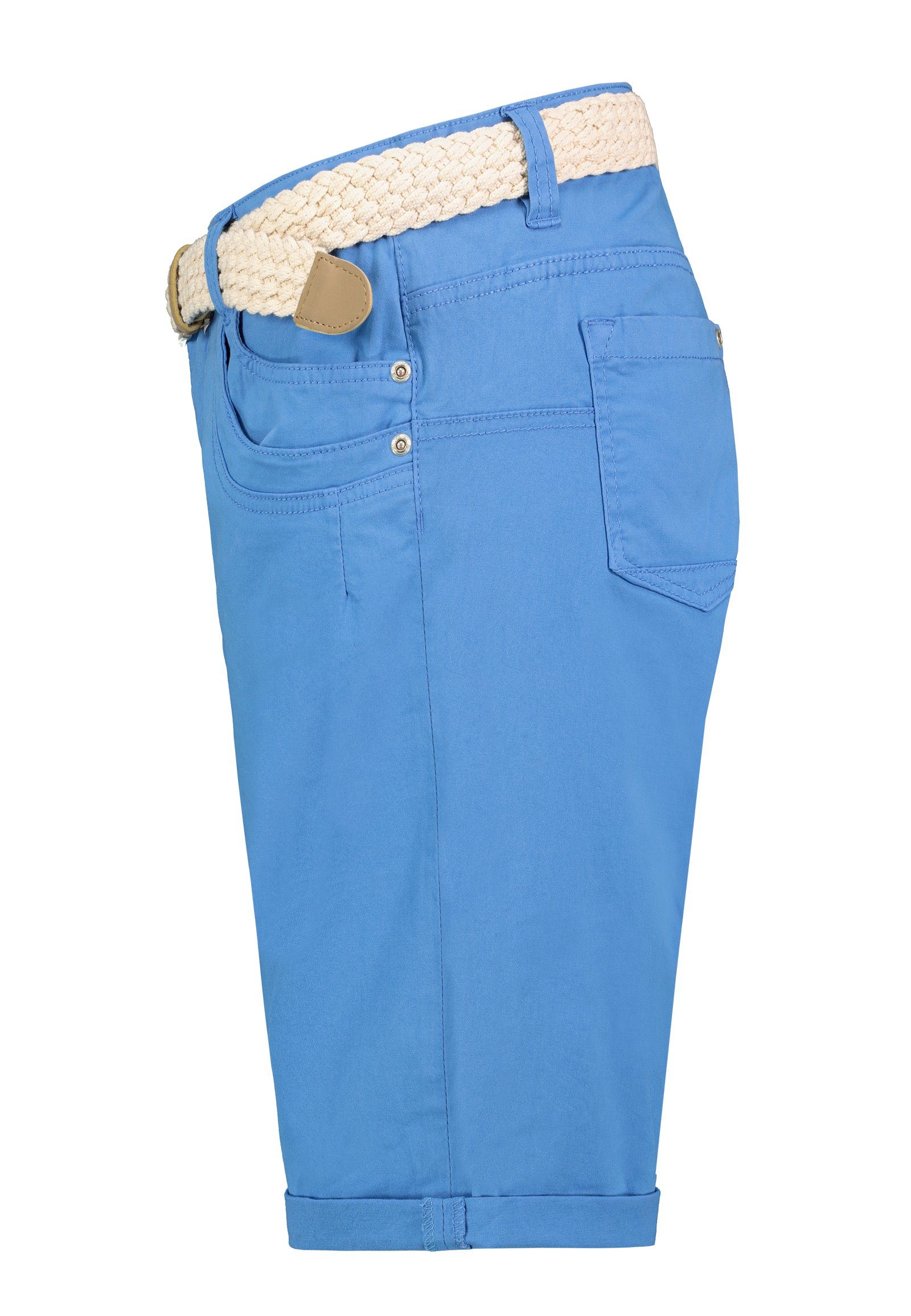 Hose Bermudas Stitch Soul Bermuda mit blue Gürtel marina Chino Stoff Sommer & Hose Short kurze Damen
