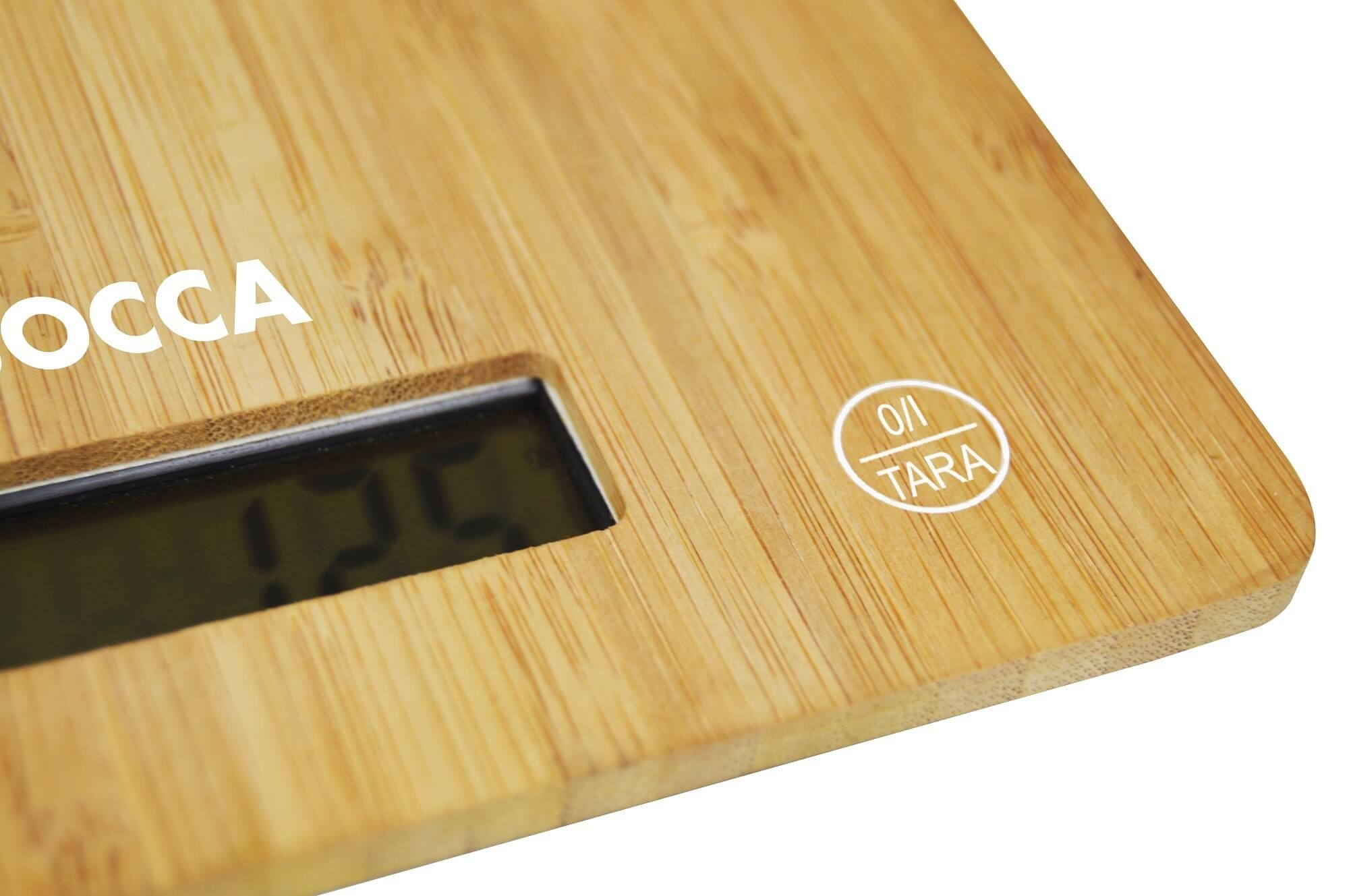Jocca Küchenwaage elektronische kg, aus Küchenwaage bis Bambus, LCD Display, 5 Tara-Funktion