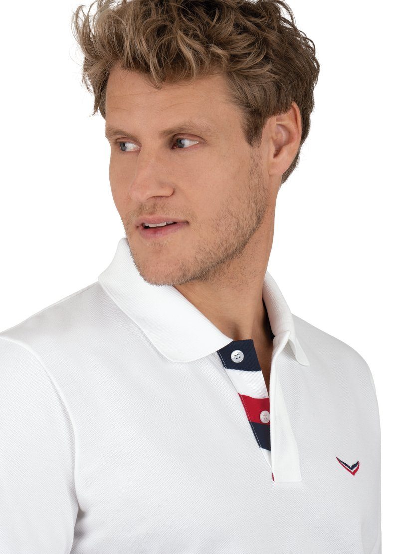 TRIGEMA weiss Poloshirt mit maritimen Poloshirt Trigema Details