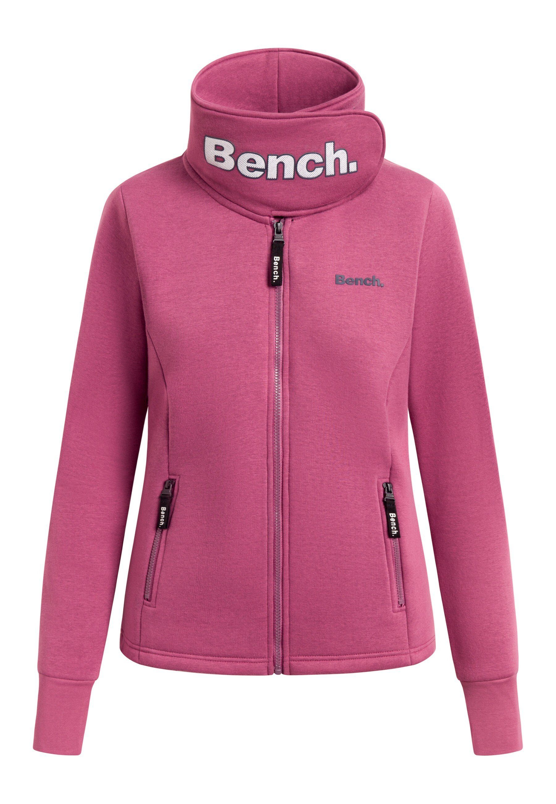 Bench. Sweatjacke Jacke Sweat Jacke HAYLO, Hoher Kragen aus Klettverschluss