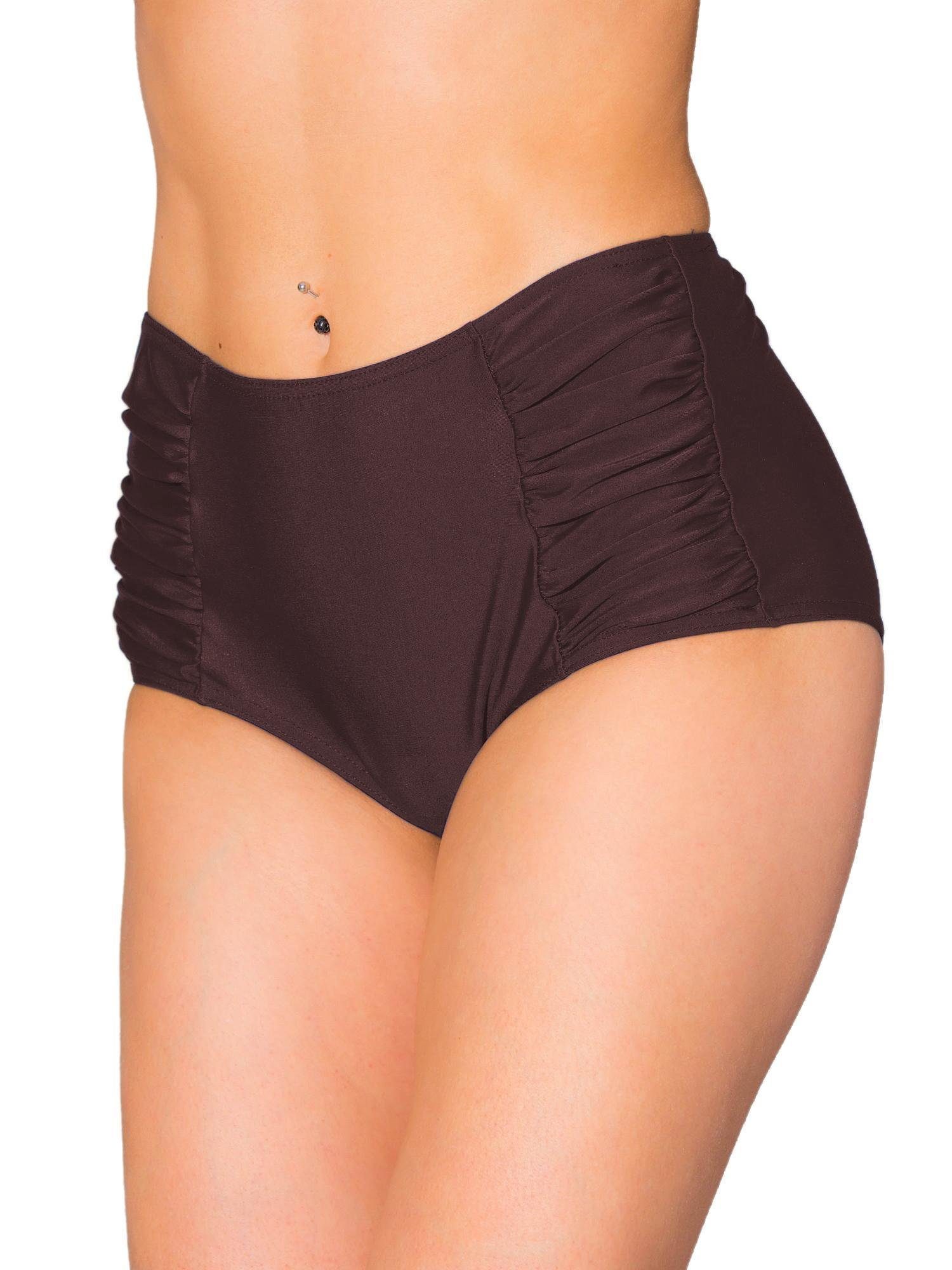 AQUARTI Bikini-Hose Aquarti Damen Bikinihose mit Hoher Taille und Raffung mehr
