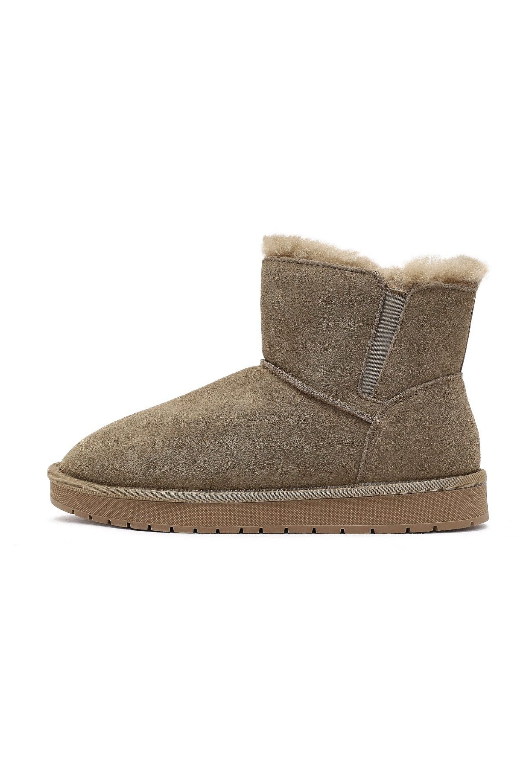 Teddy-Stiefel aus Veloursleder Ankleboots