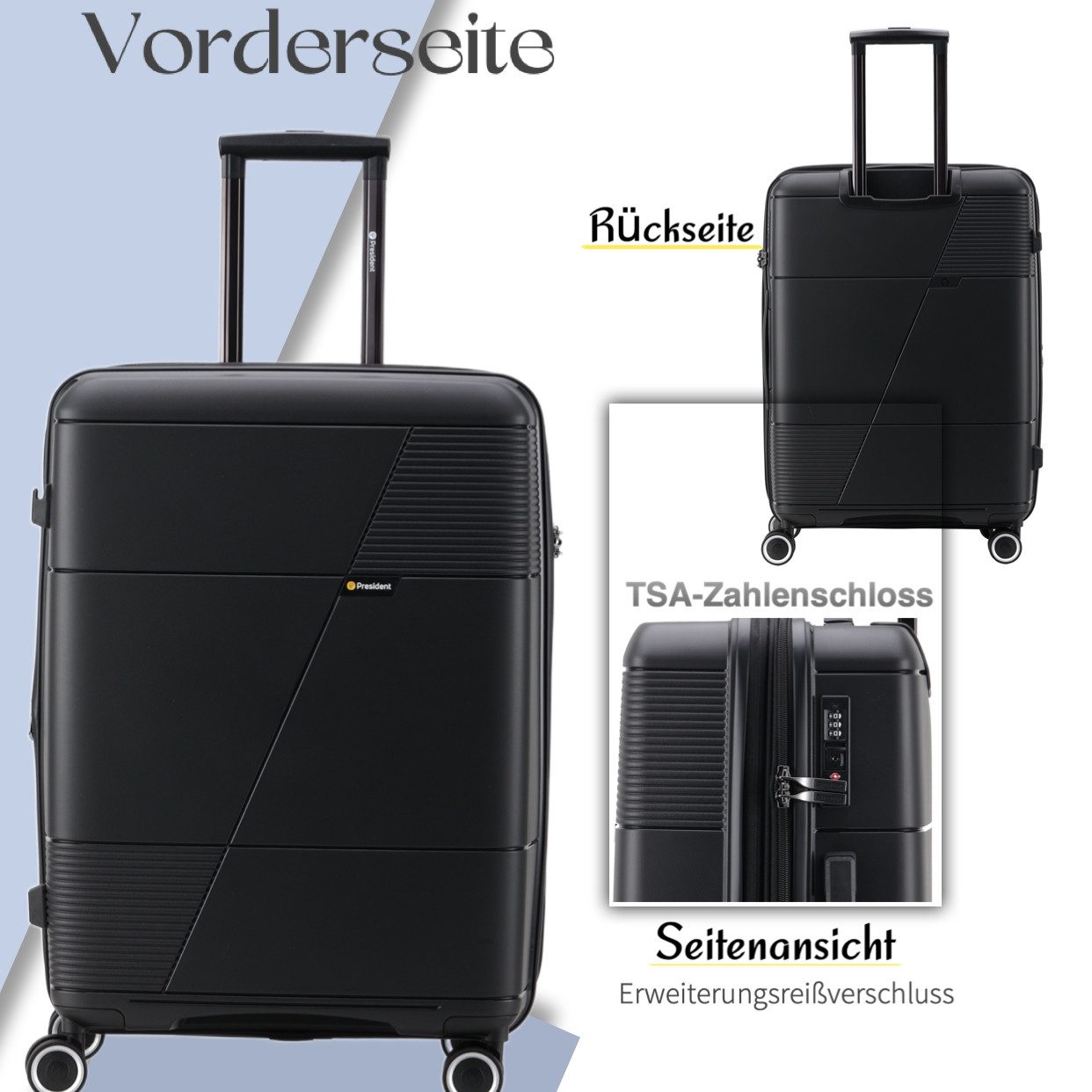 Super Solu Hartschalen-Trolley robuster & stabiler Hartschalenkoffer aus PP günstig online kaufen