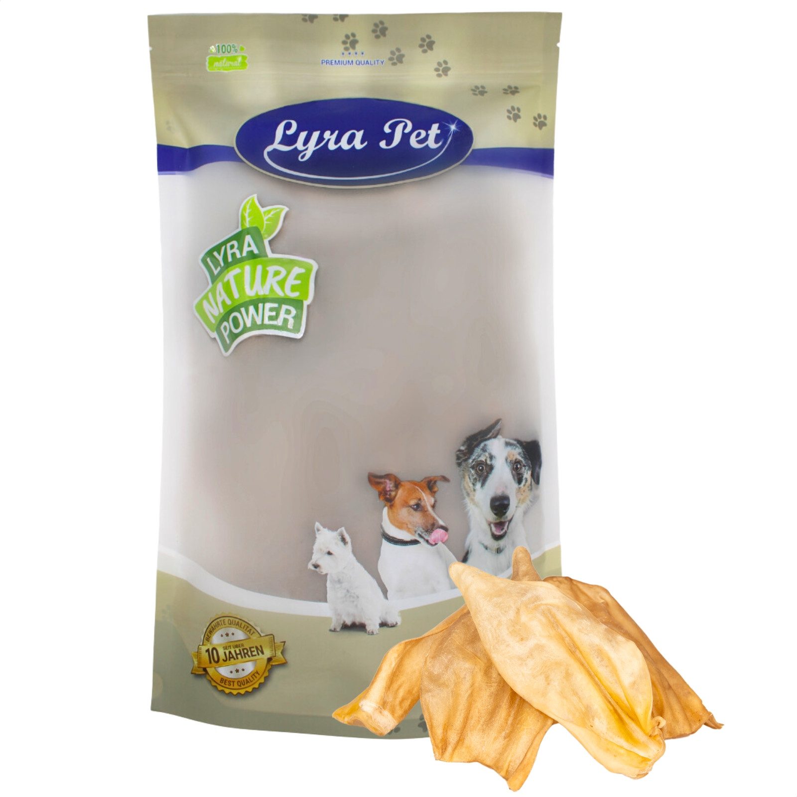 Lyra Pet 100 Stk. Lyra Pet® Rinderohren ca. 2 kg Rind, 100St.