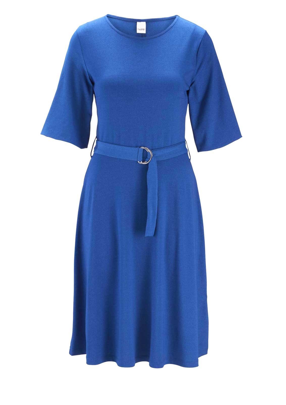 Gürtel, Jerseykleid mit blau heine Heine Jerseykleid Damen