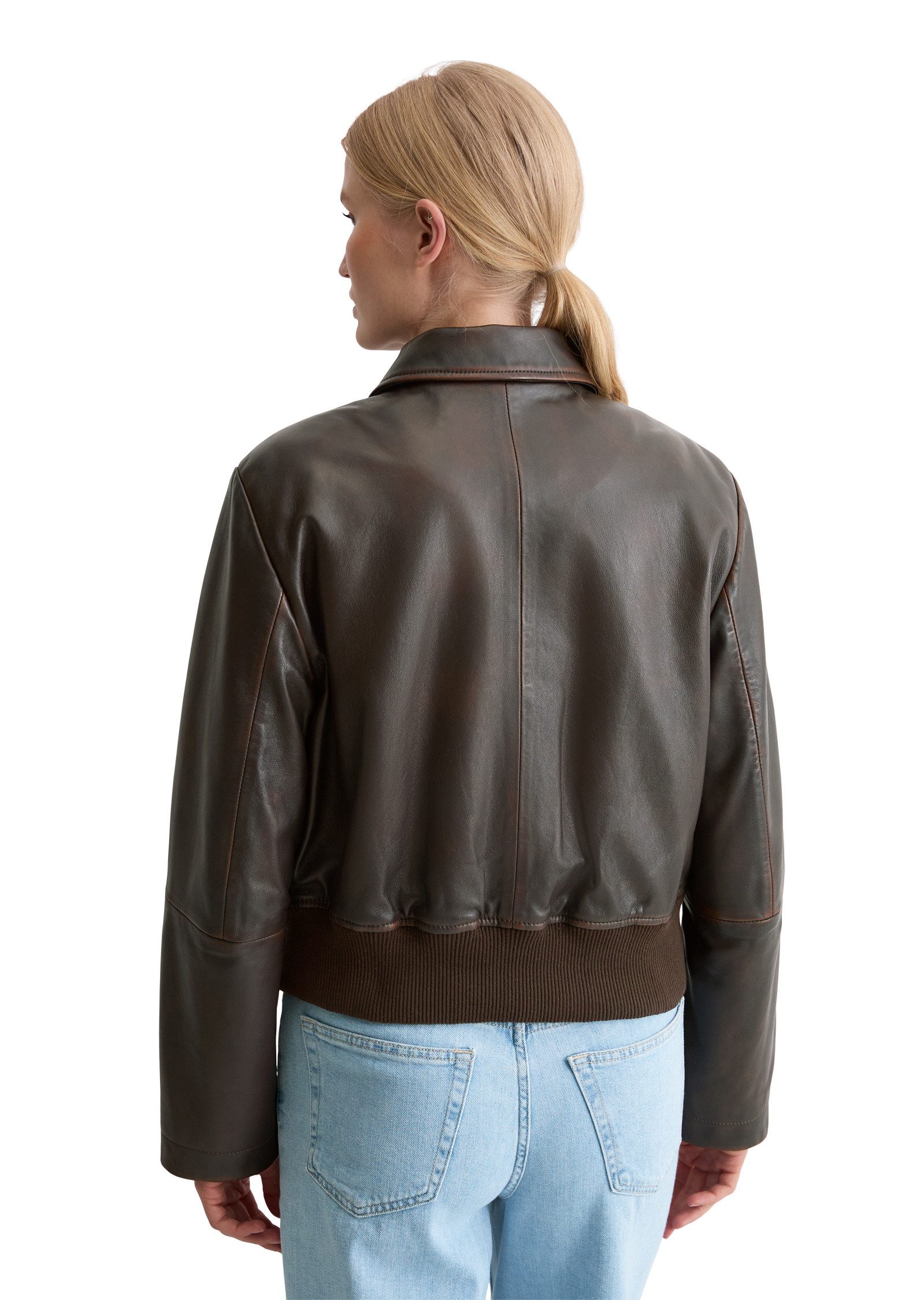 Marc O'Polo Lederjacke aus softem Lammleder in Vintage-Optik