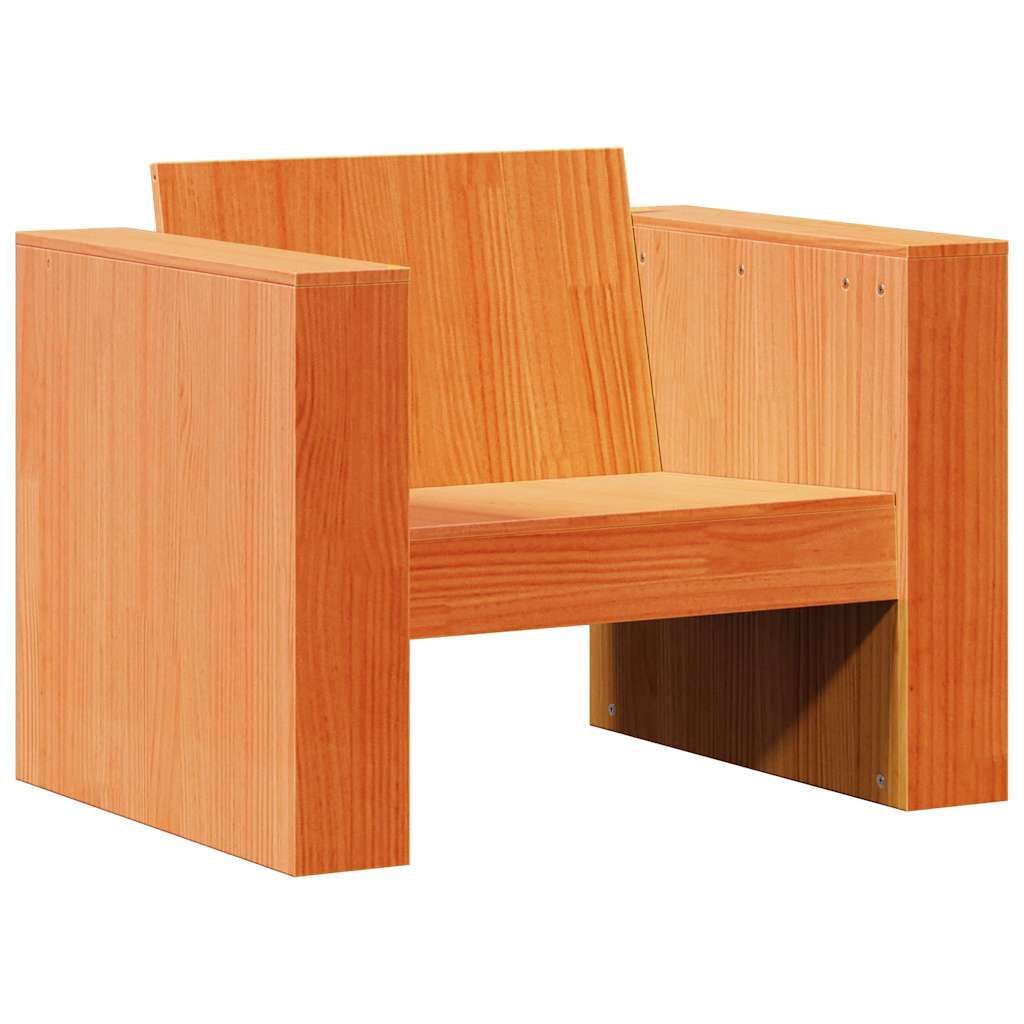 vidaXL Loungesofa Gartensessel Wachsbraun 79x60x62 cm Massivholz Kiefer