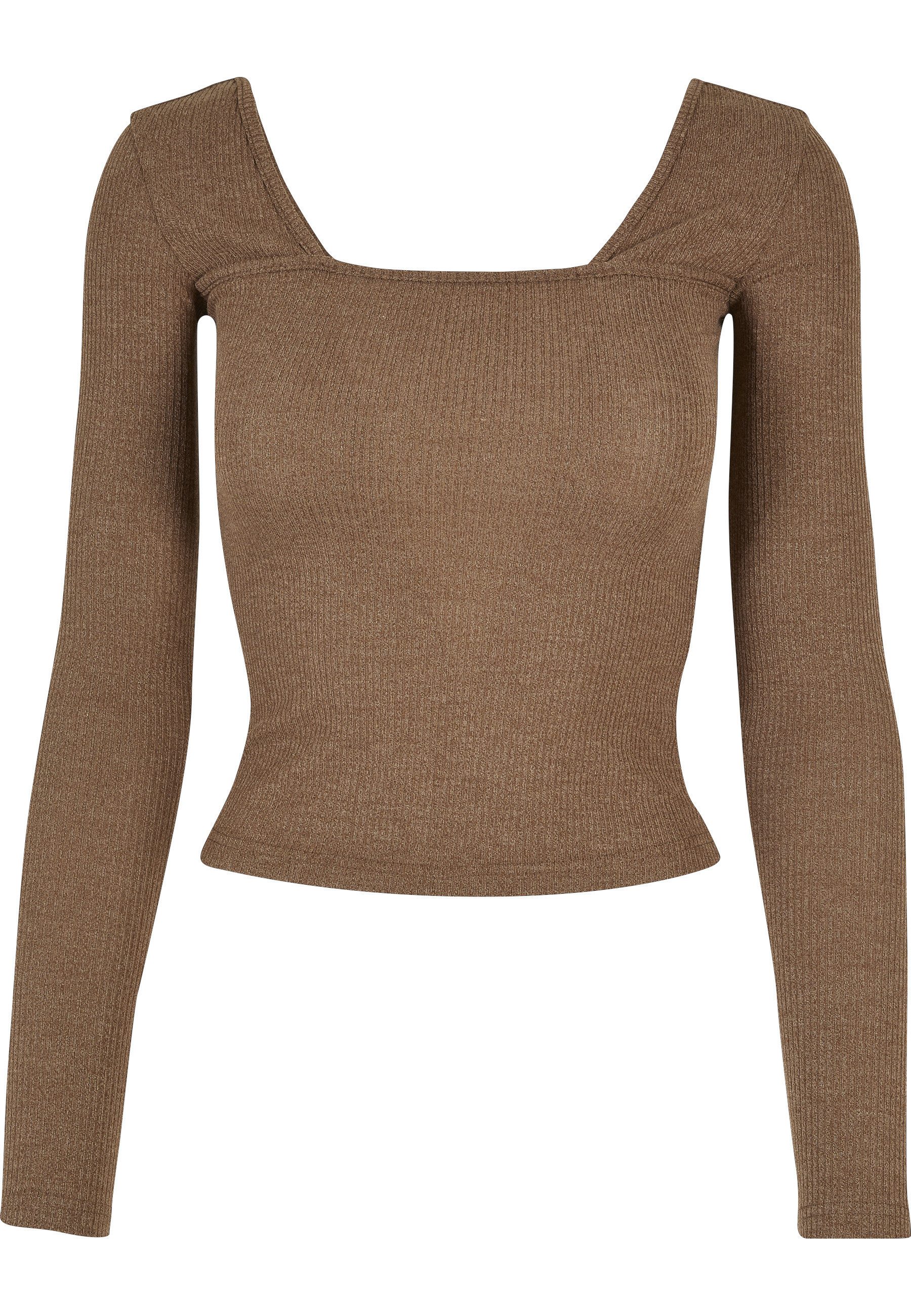 Langarmshirt Urban Classics Damen Ladies Rib Squared Neckline Longsleeve