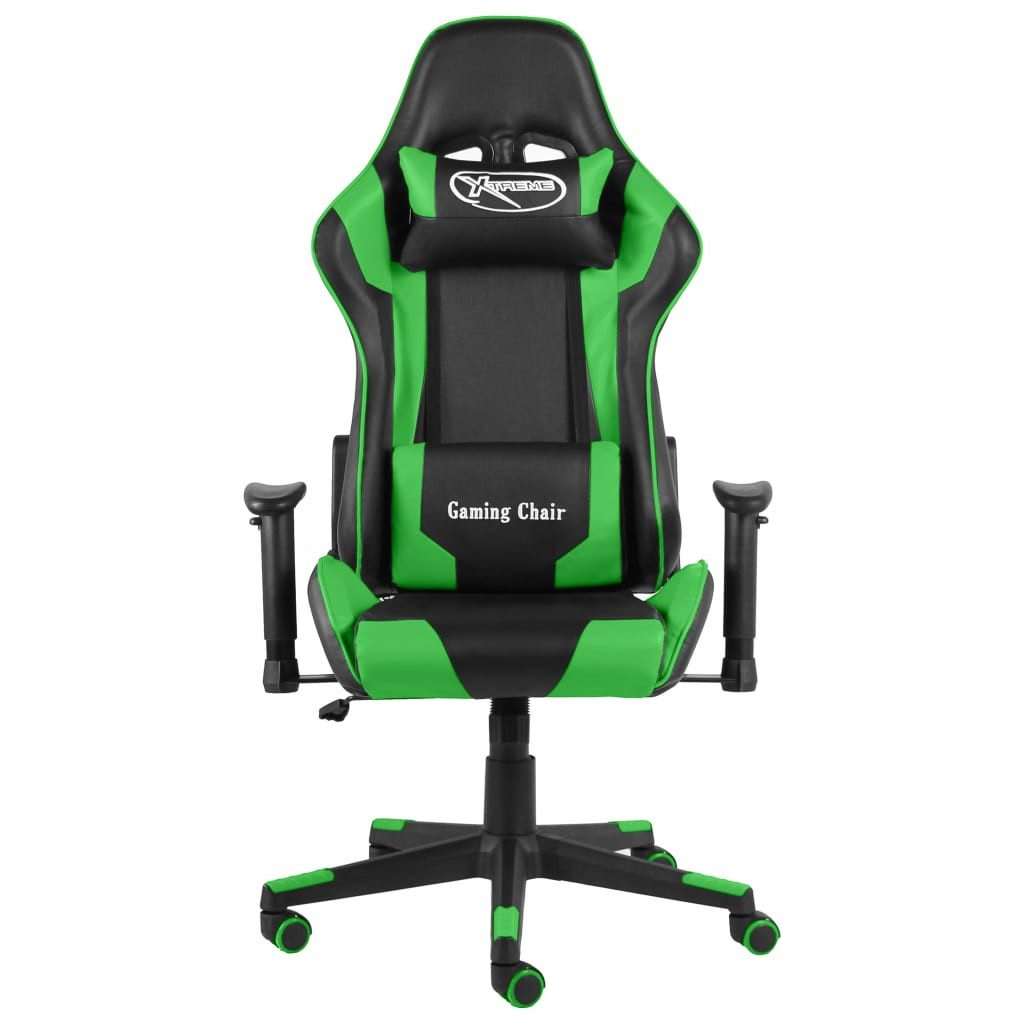 vidaXL Gaming-Stuhl Gaming-Stuhl Drehbar Grün PVC (1 St)