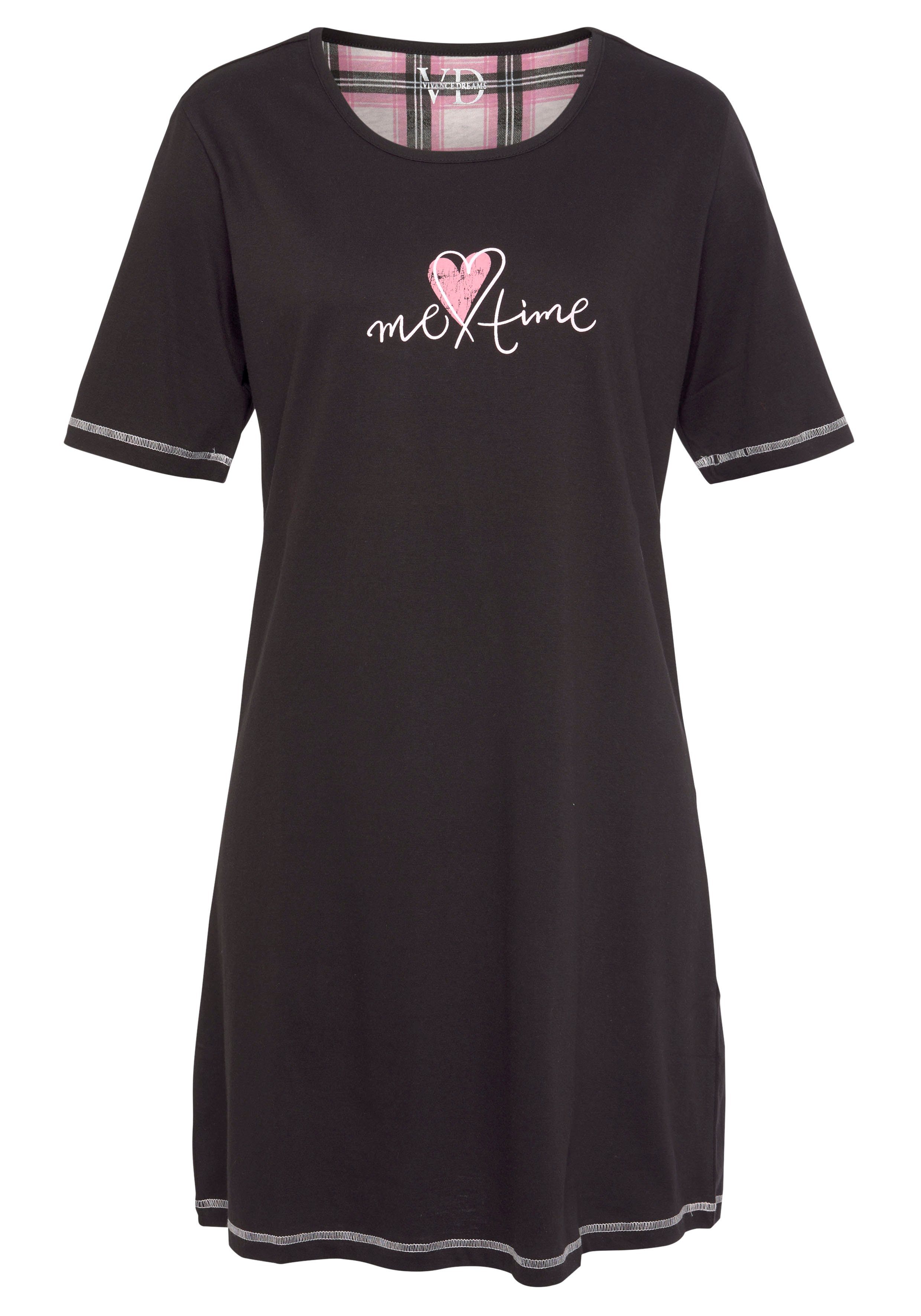 Vivance Dreams Sleepshirt (Packung, 2 Stück) im Doppelpack mit Karomuster. € 24,99