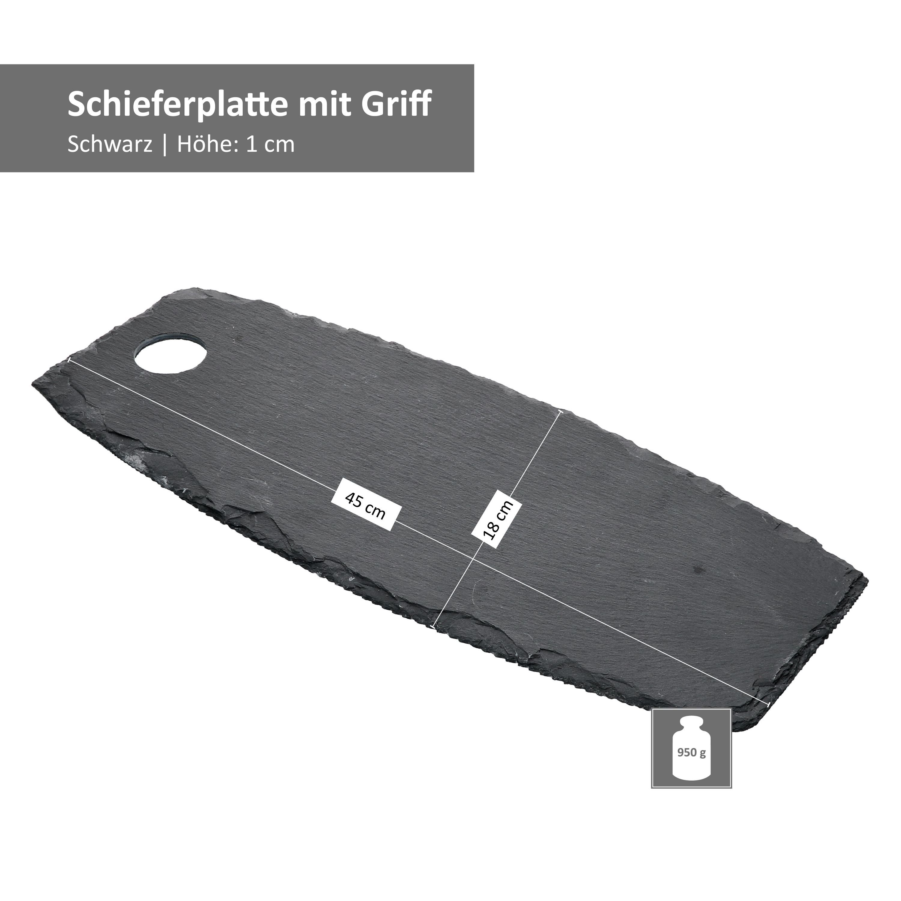 Ritzenhoff & Breker Servierplatte Schieferplatte Schiefer 19x45 Scivaro 315288, 2er cm Set 