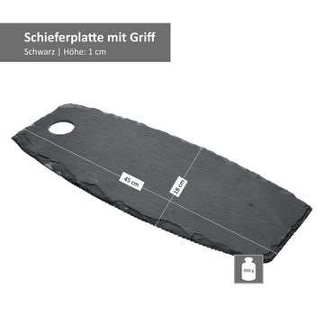 Ritzenhoff & Breker Servierplatte 2er Set Schieferplatte Scivaro 19x45 cm - 315288, Schiefer