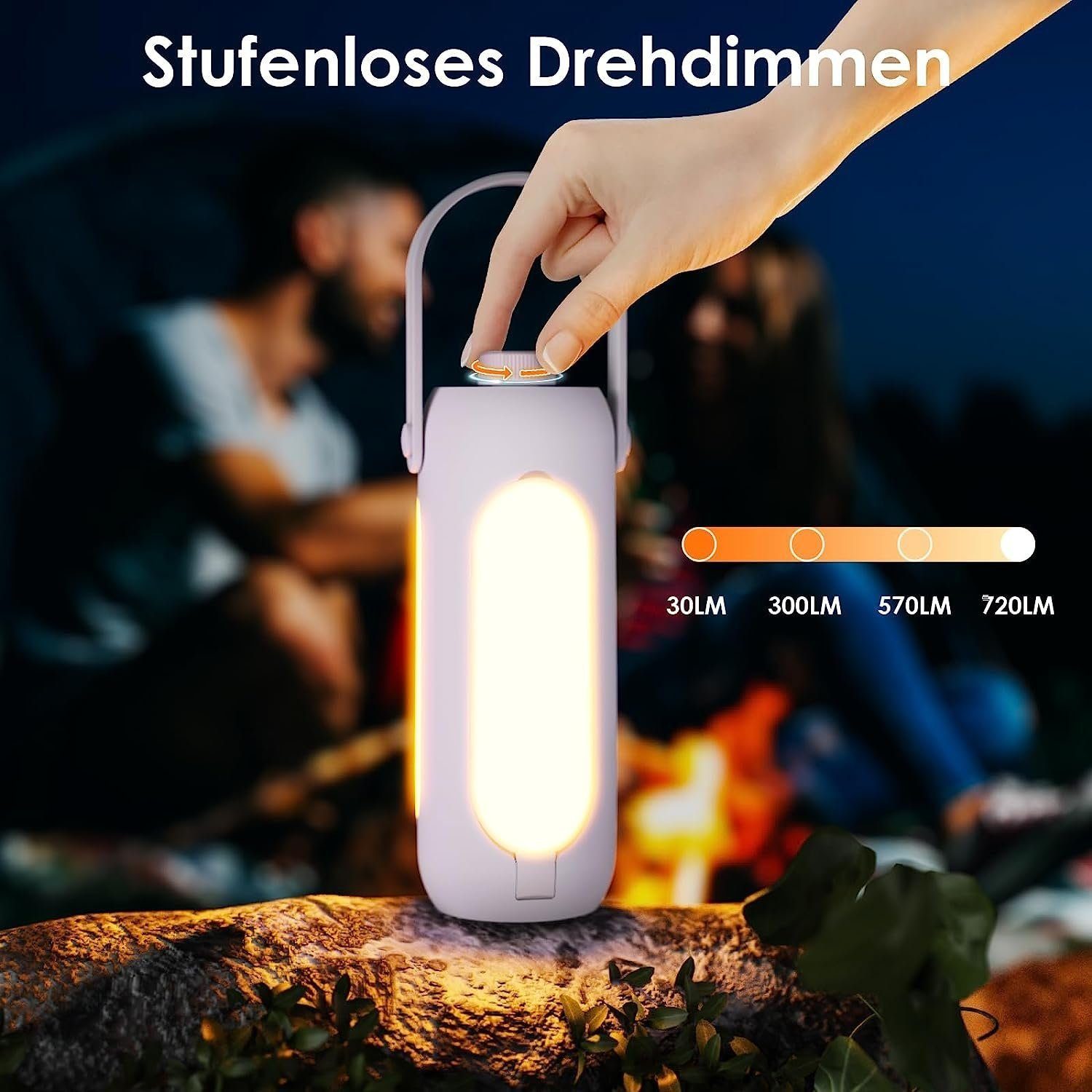 Lampen Campinglampe,10000mAh,Wiederaufladbar LED 720lm DOPWii Erweiterbare Laterne